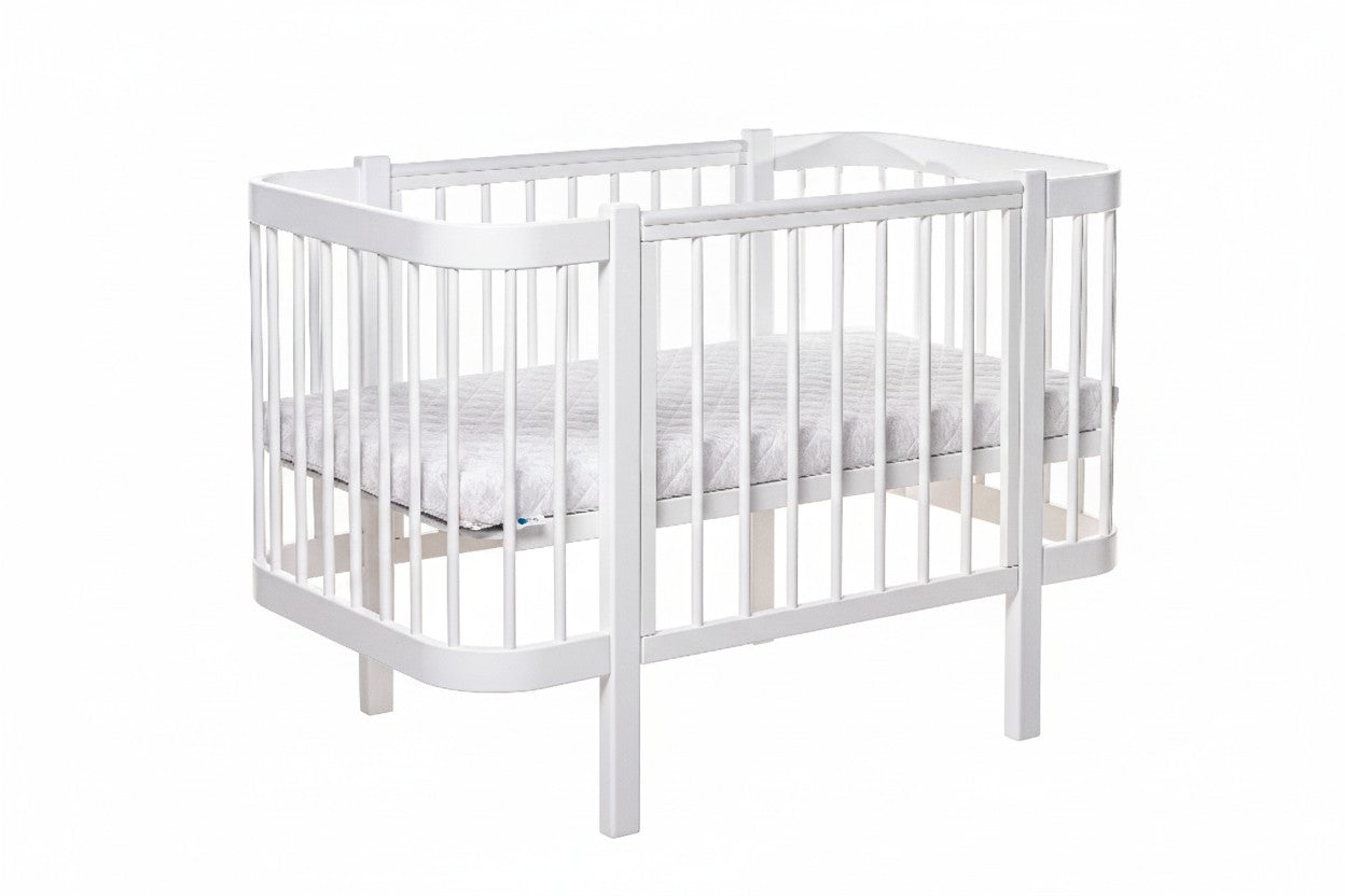 Baby Crib ELIN with Mattress - White