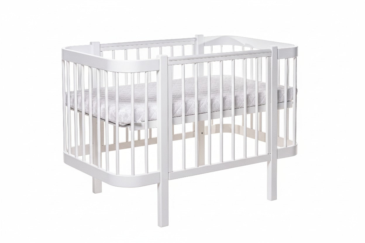 Baby Crib ELIN with Mattress - White