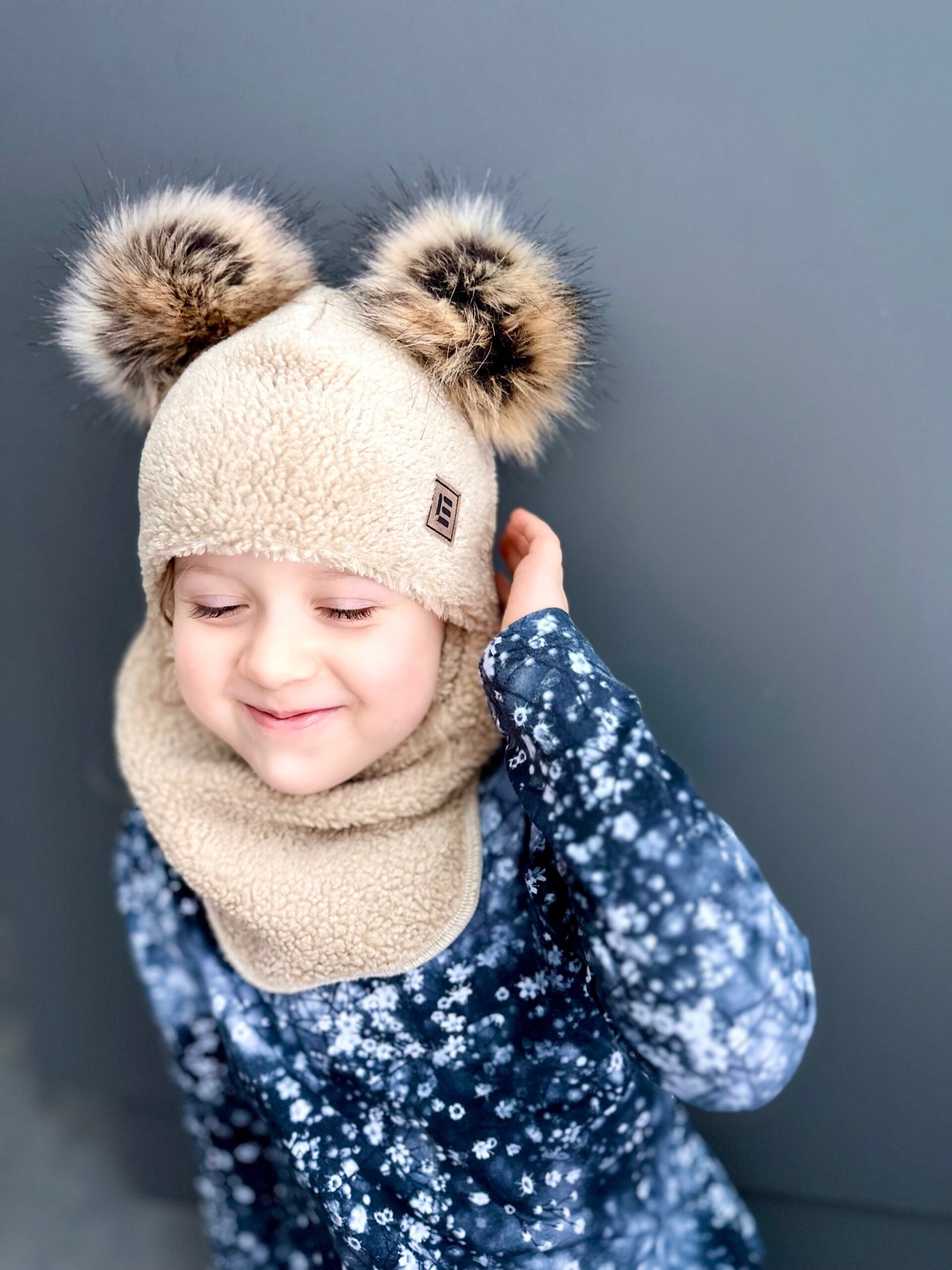 Beige Merino Wool-Lined Winter Balaclava