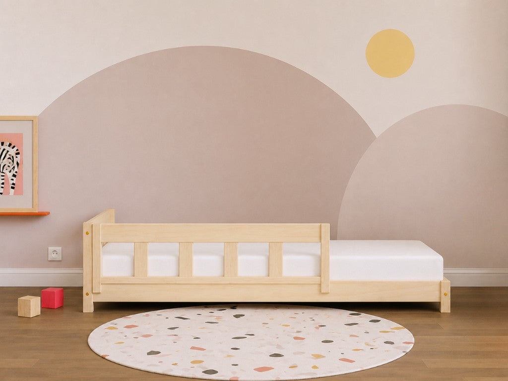 PLOTTY Wooden Bed with Headboard – 120 cm Wide