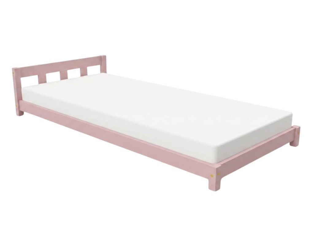 PLOTTY Wooden Bed with Headboard – 120 cm Wide