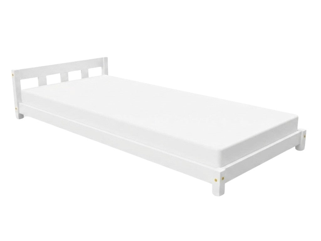 PLOTTY Wooden Bed with Headboard – 90 cm Wide