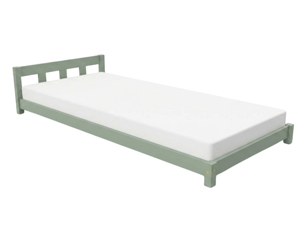 PLOTTY Wooden Bed with Headboard – 90 cm Wide
