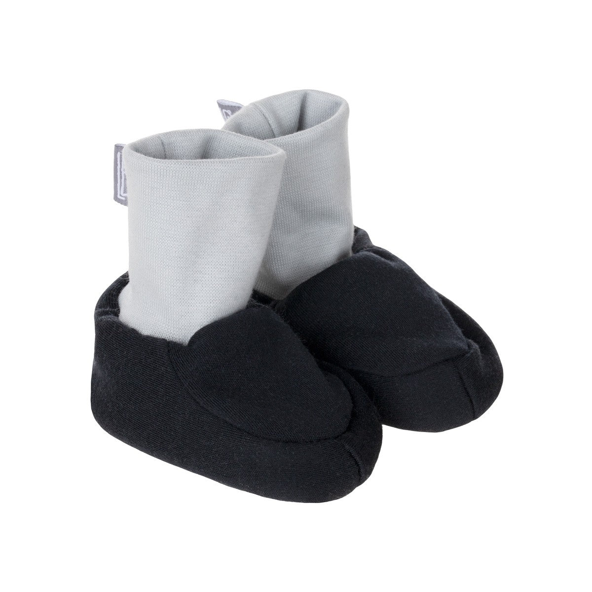 Black Lined Merino Wool Baby Booties