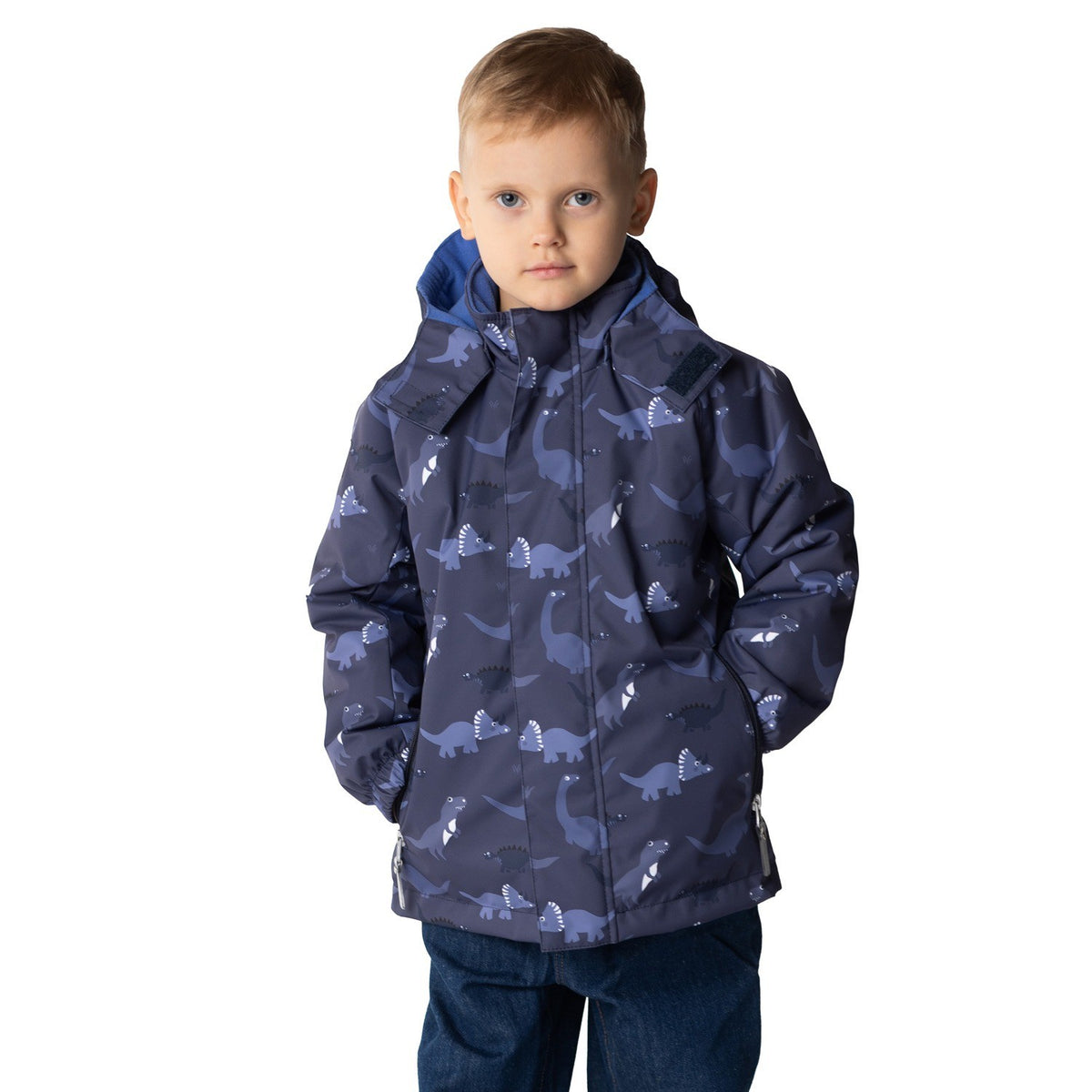 Blue Dinosaur Print Boys’ Spring Parka