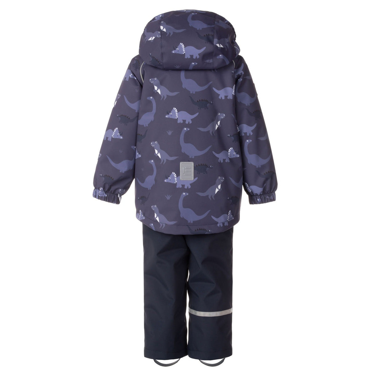 Blue Dinosaur Print Spring/Autumn Jacket and Bib Pants Set