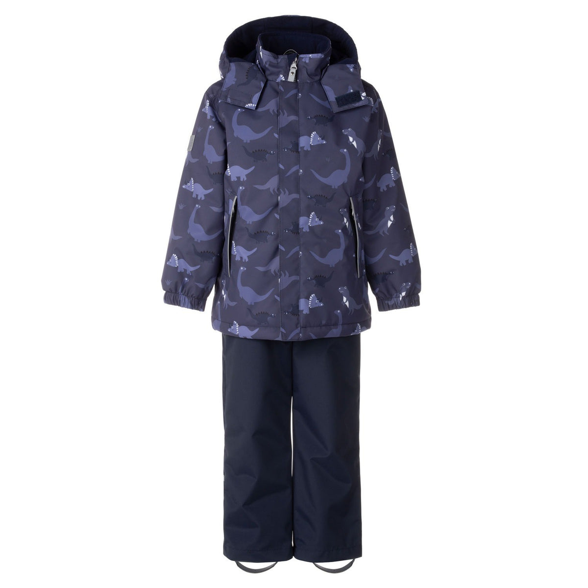 Blue Dinosaur Print Spring/Autumn Jacket and Dungaree Trousers Set