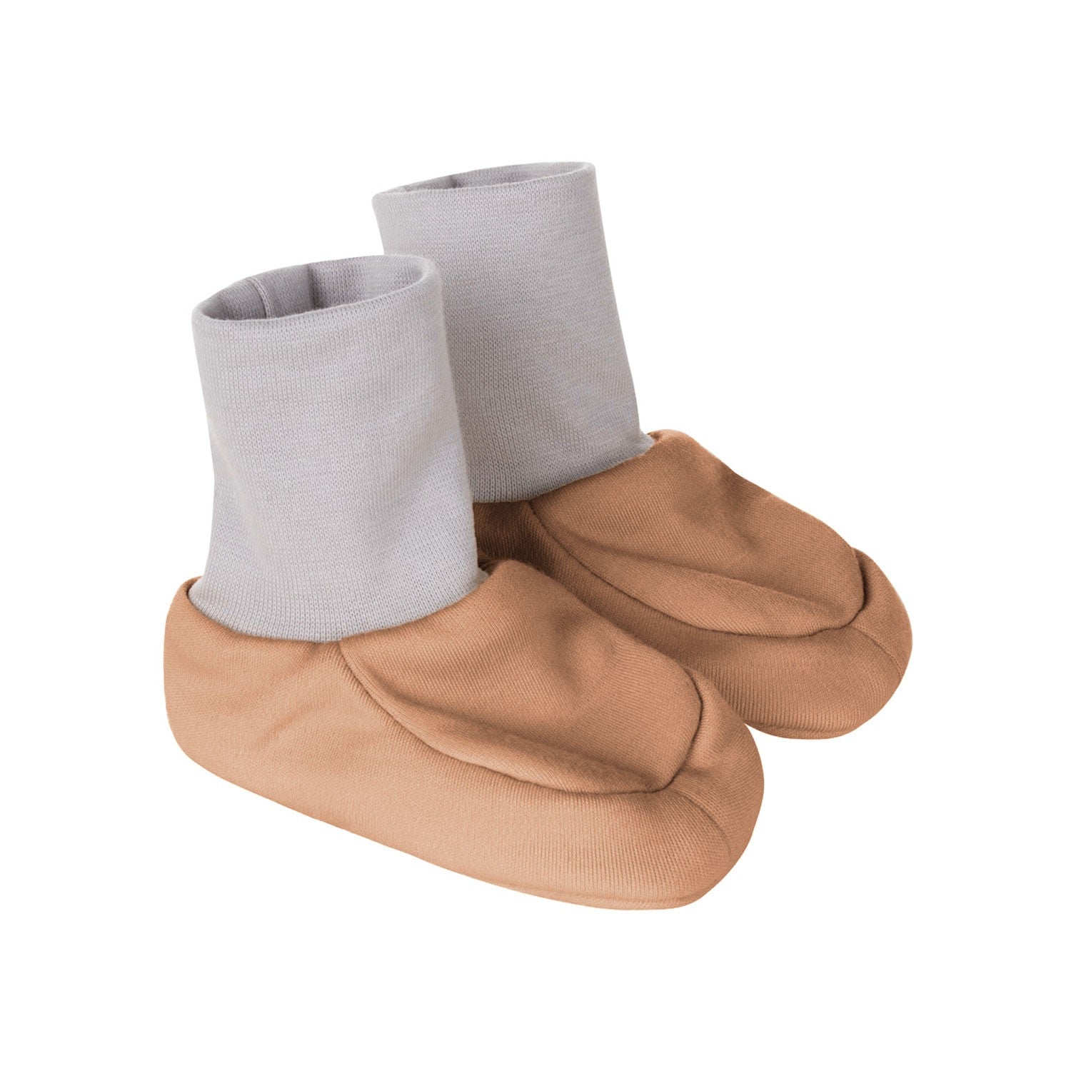 Brown Lined Merino Wool Baby Booties