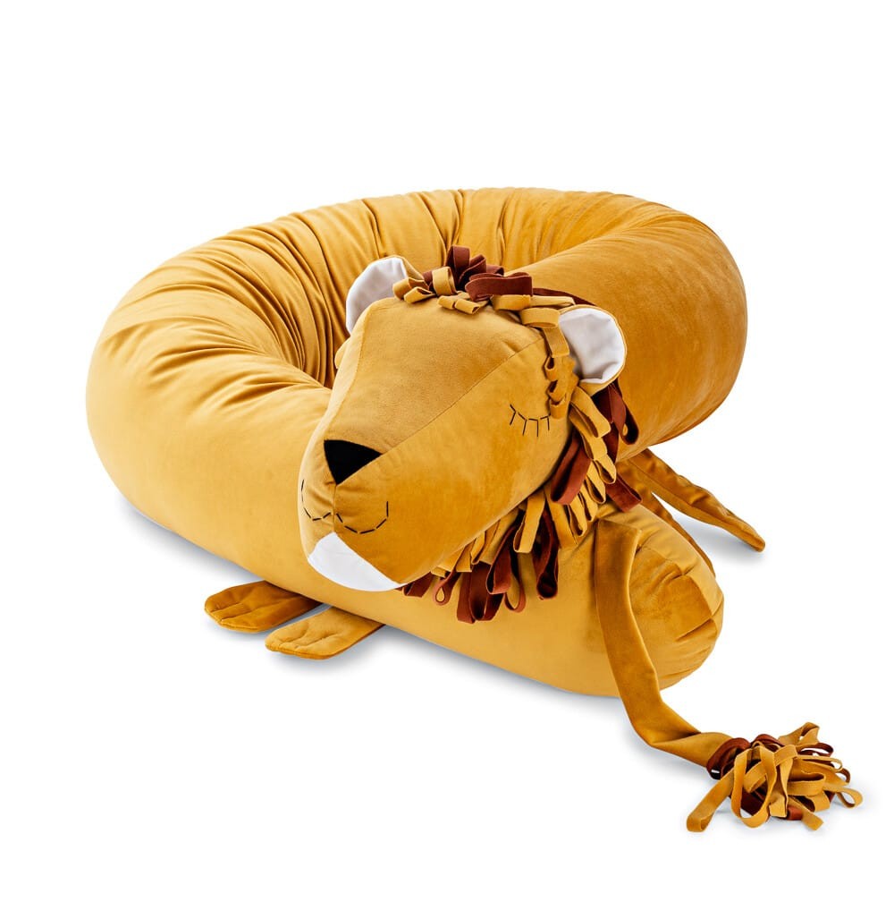 Leo Lion Bumper Pillow – Mustard Velvet