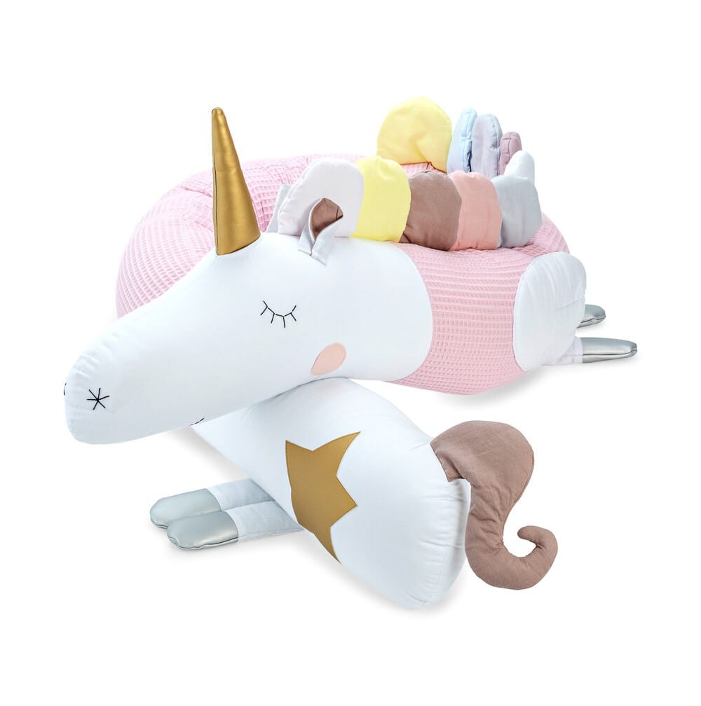 Unicorn Crib Bumper – Pink Waffle Cotton