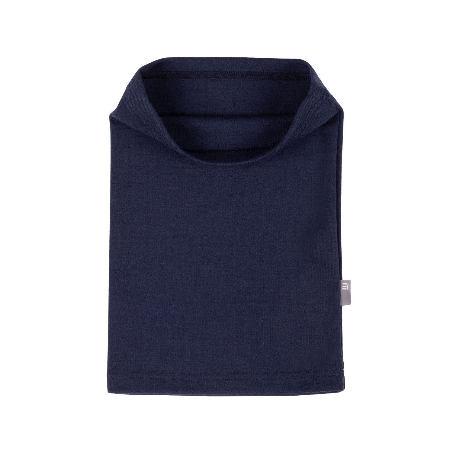 Dark Blue Single-Layer Merino Wool Tube Scarf