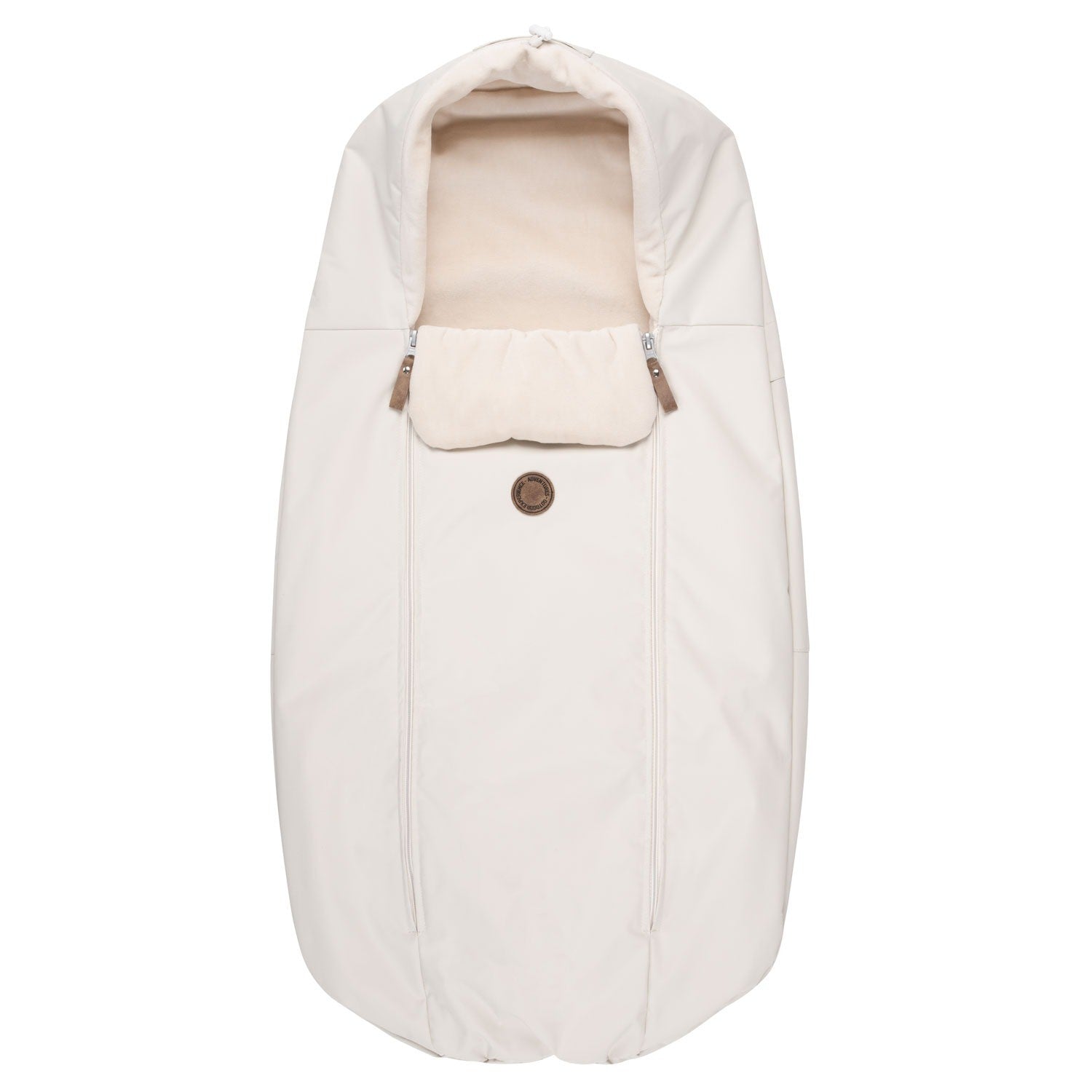 Down-Filled Baby Winter Footmuff – White / Beige, One Size