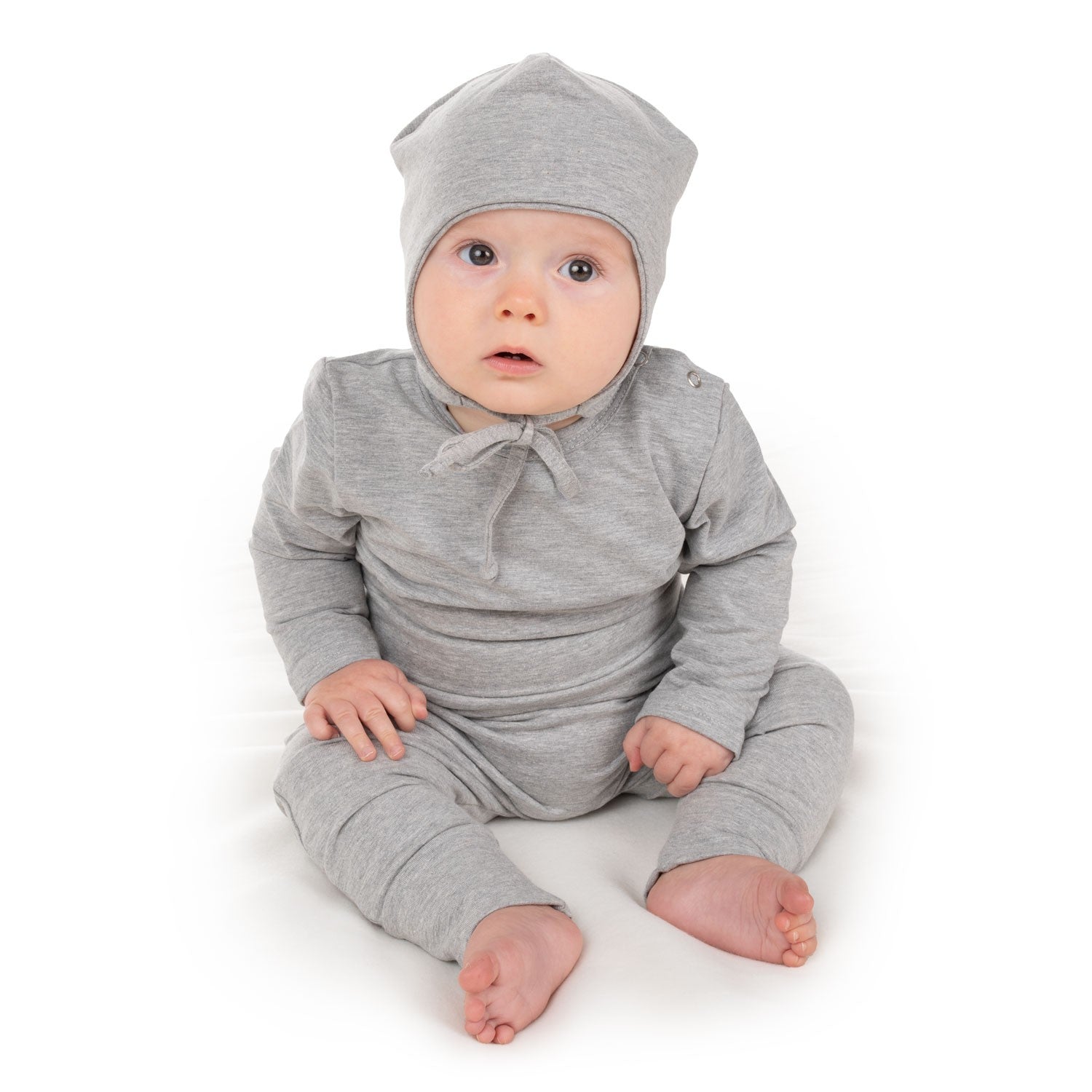 Grey Cotton Baby Hat