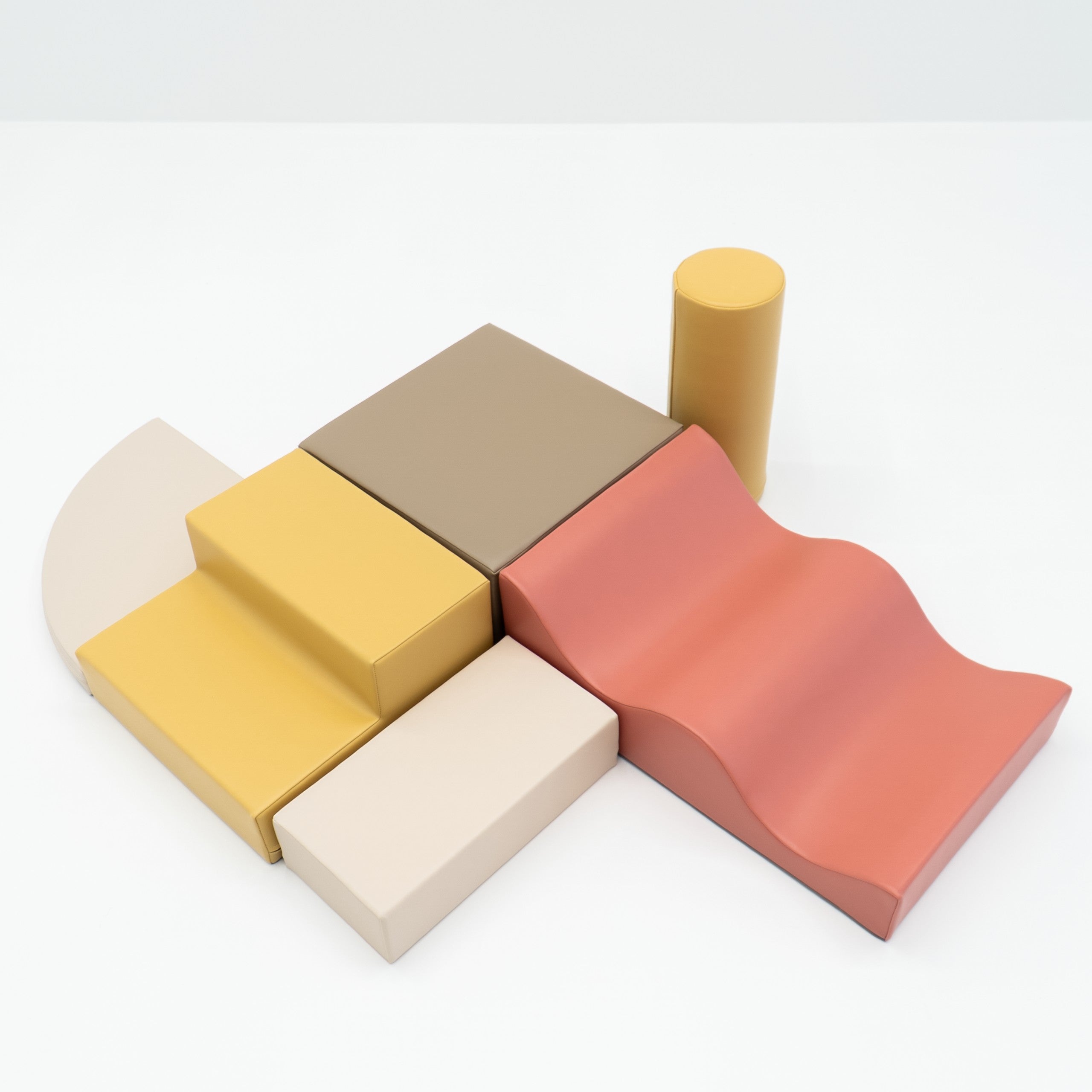 Soft Play 6 Foam Block Set - Pastel Pink Explorer