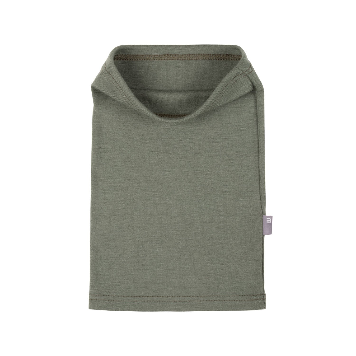 Khaki Green Single-Layer Merino Wool Tube Scarf