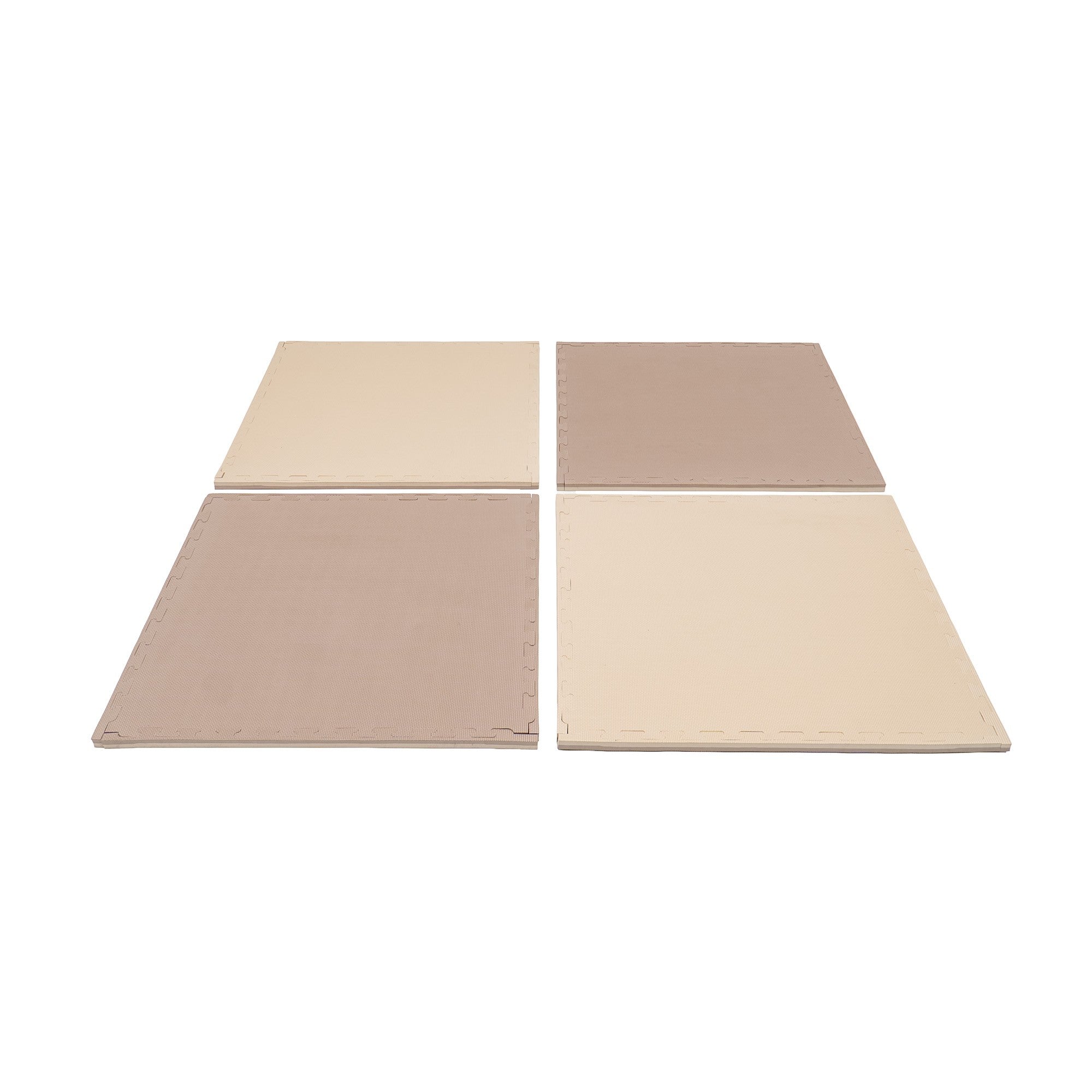 Large Foam Puzzle Mats - Beige / Dark Beige