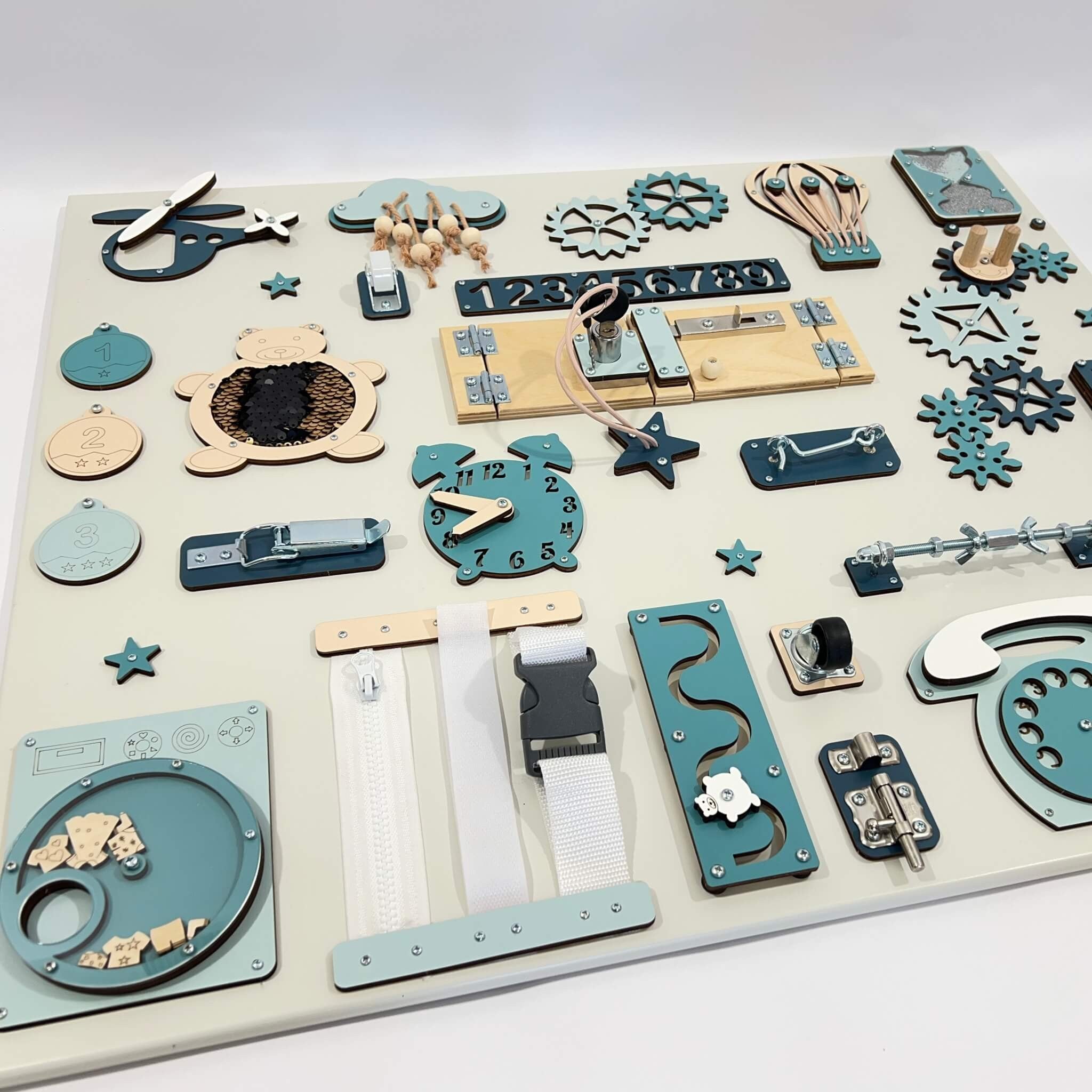 Large Montessori busy board for learning (60×70 cm)