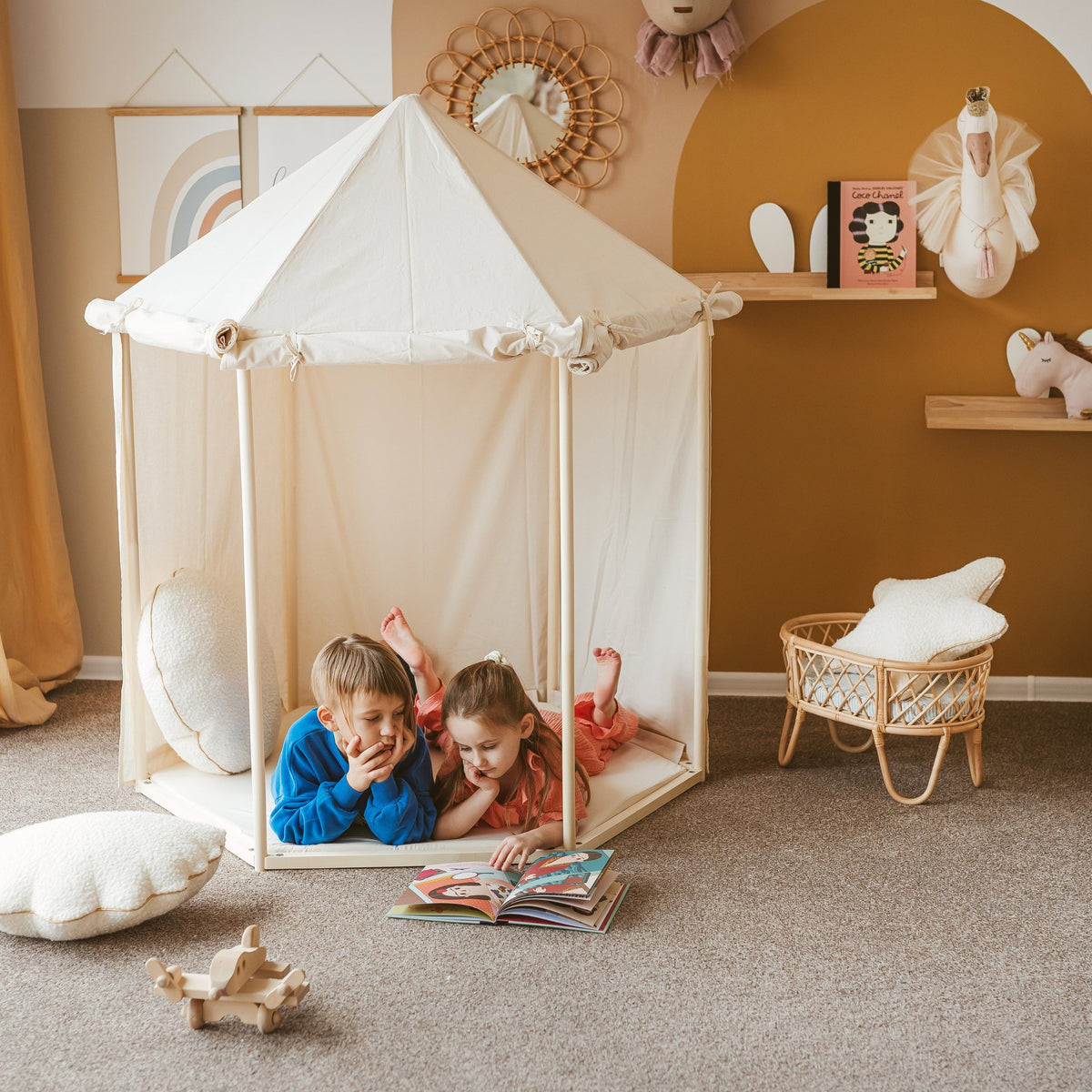 Indoor Pavilion Playhouse Tent – Natural Canvas
