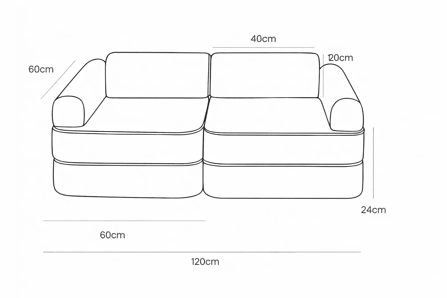 Modular Play Sofa for Children - Taupe