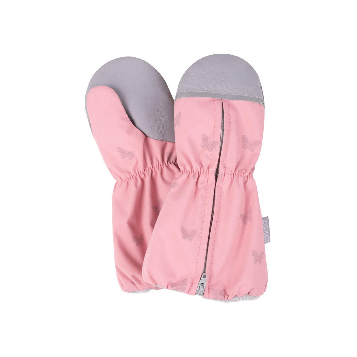 Pink Reflective Spring/Autumn Mittens with Zipper