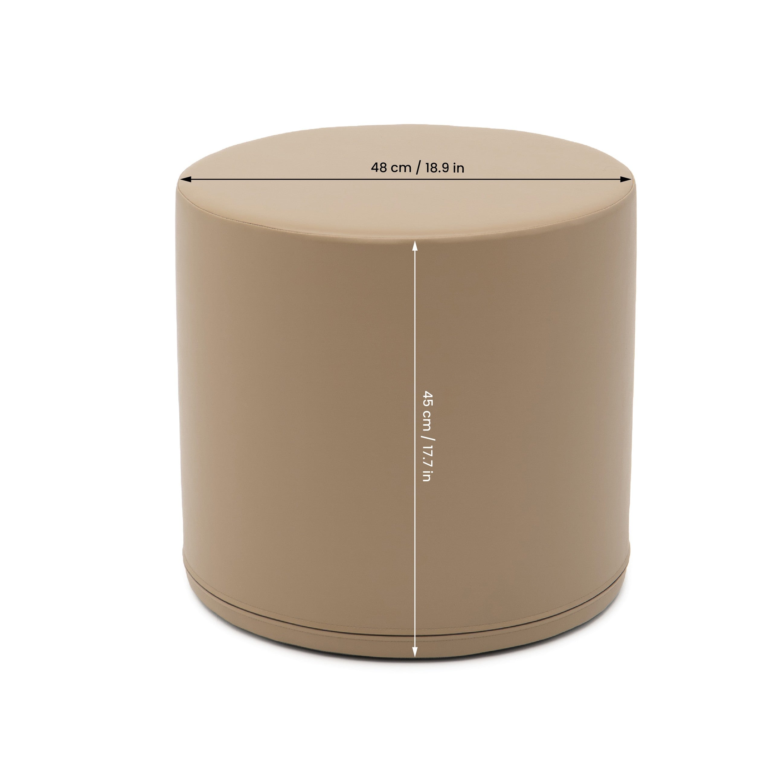 Large Play Pouf Cylinder - Beige