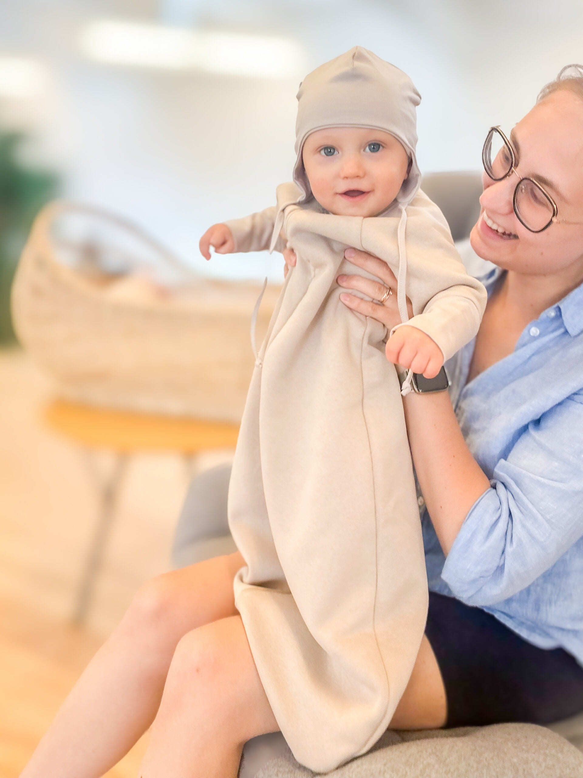 Baby Swaddle and Sleeping Bag 1.0 TOG – Beige, 6–24 Months