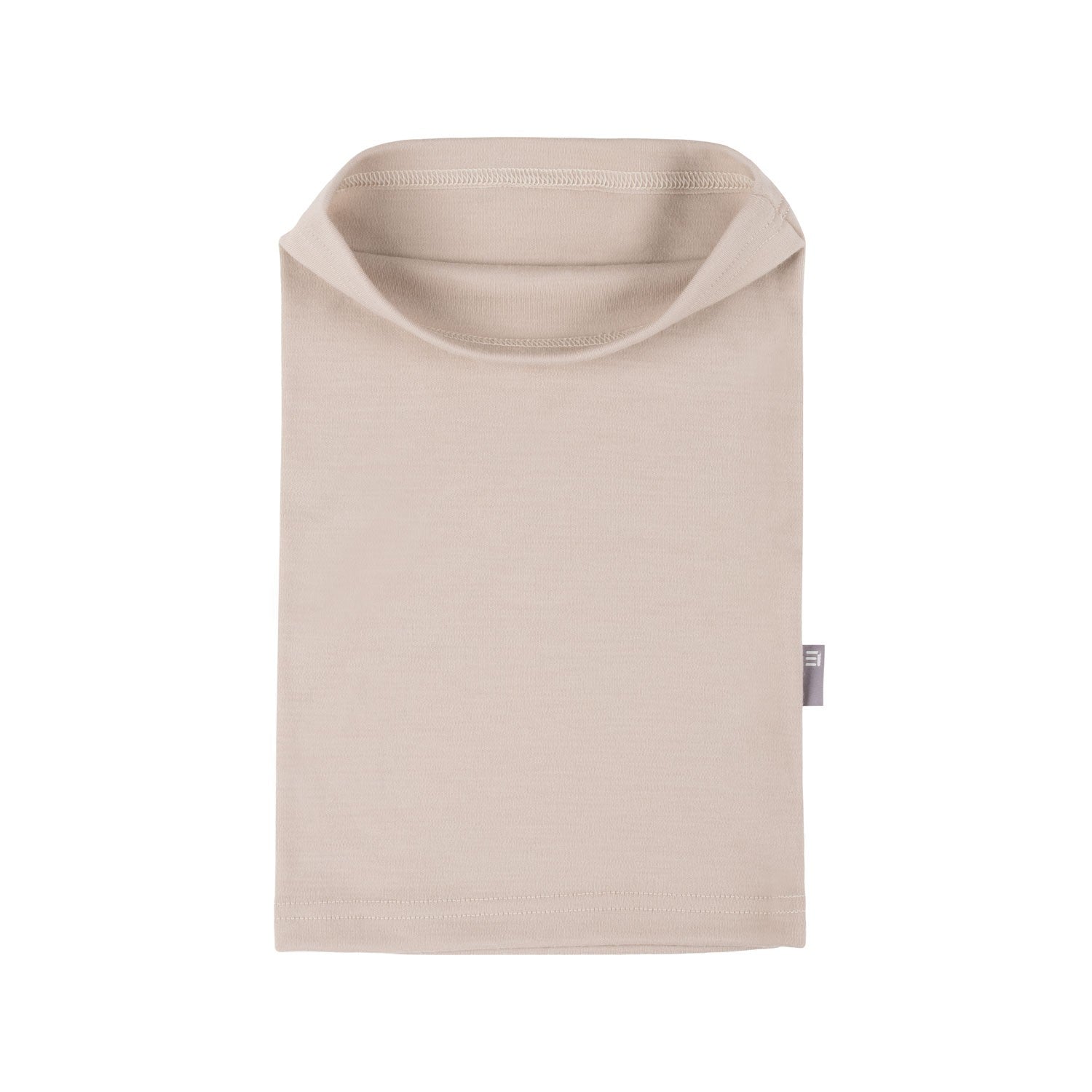 Beige Single-Layer Merino Wool Tube Scarf