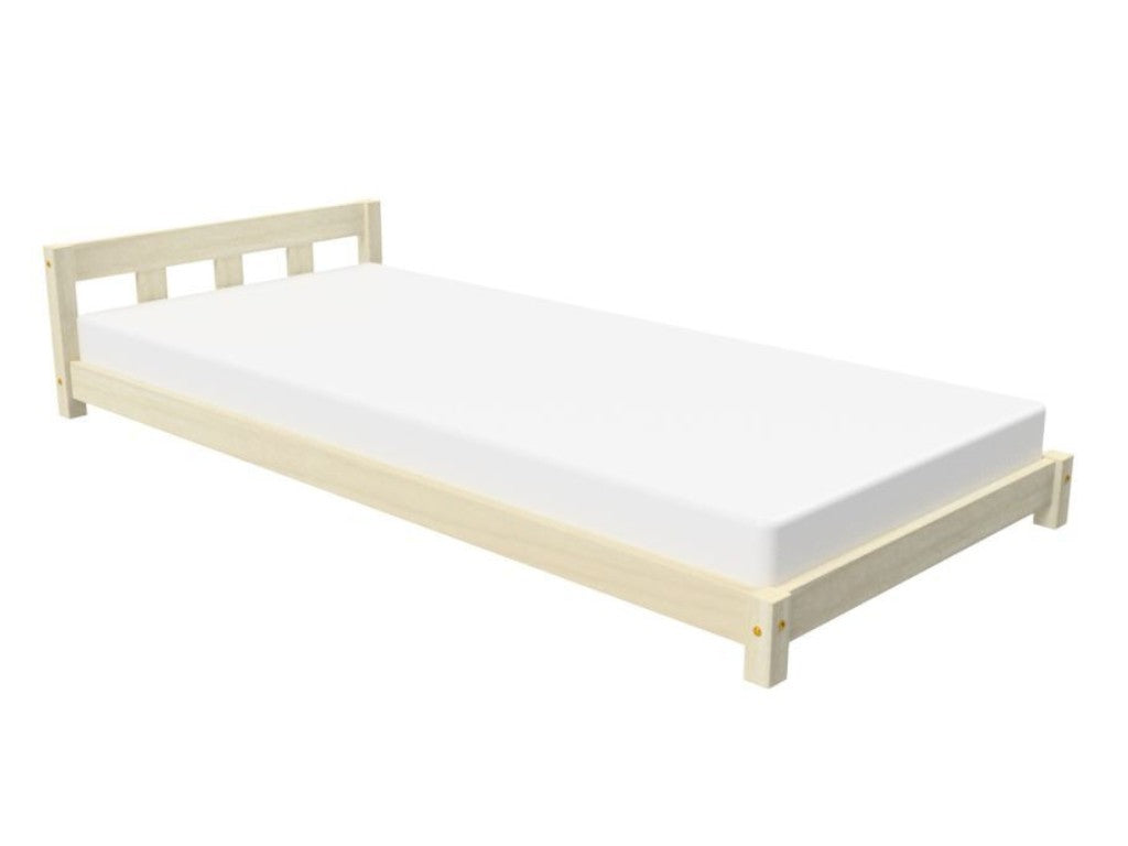 PLOTTY Wooden Bed with Headboard – 120 cm Wide