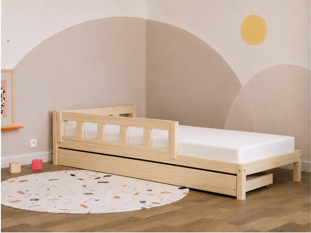 PLOTTY Wooden Bed with Headboard – 80 cm Wide