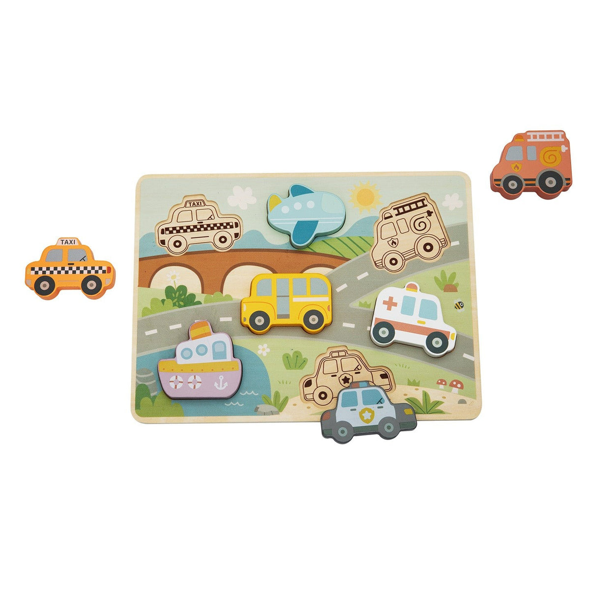 BusyKids Wooden Chunky Transport Puzzle
