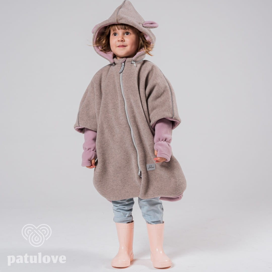Car Poncho For Kids - Lamb Pink