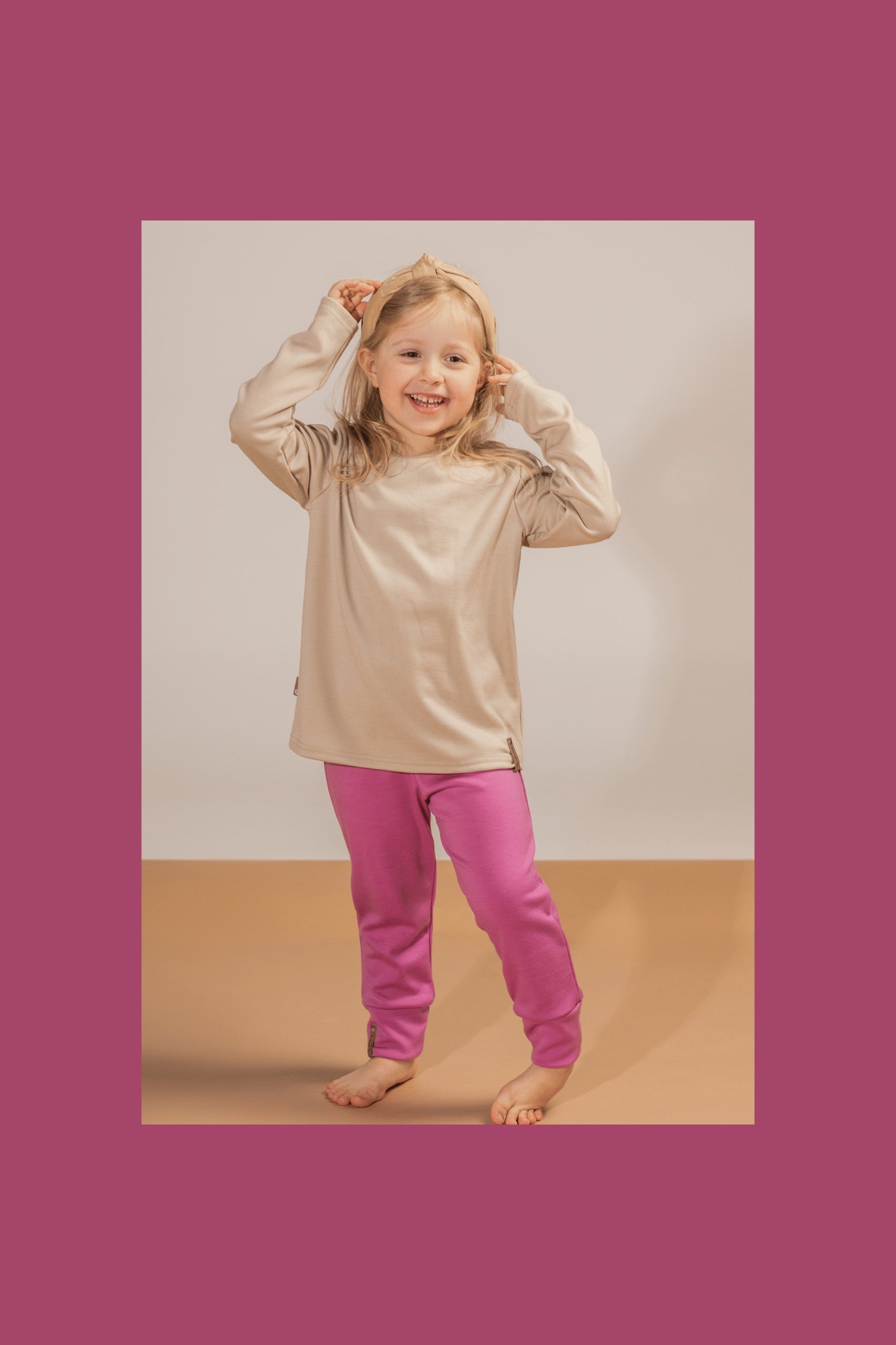 Children’s Merino Wool Top – Beige