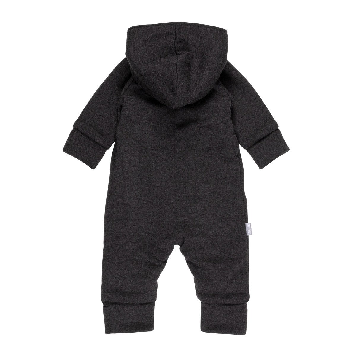Cotton-Lined Merino Wool Baby Overall – Dark Grey