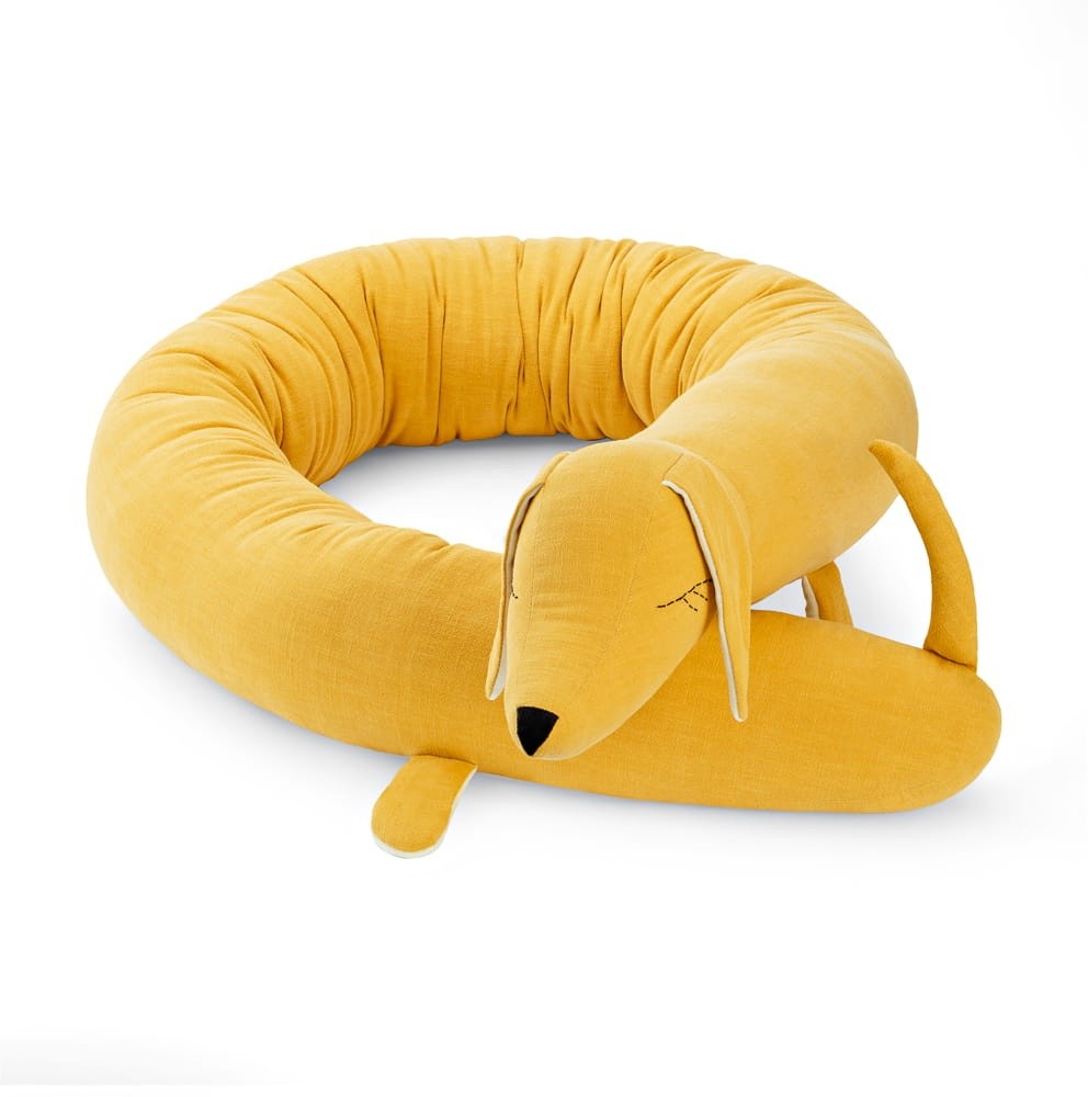 Linen Dachshund Crib Bolster – Yellow