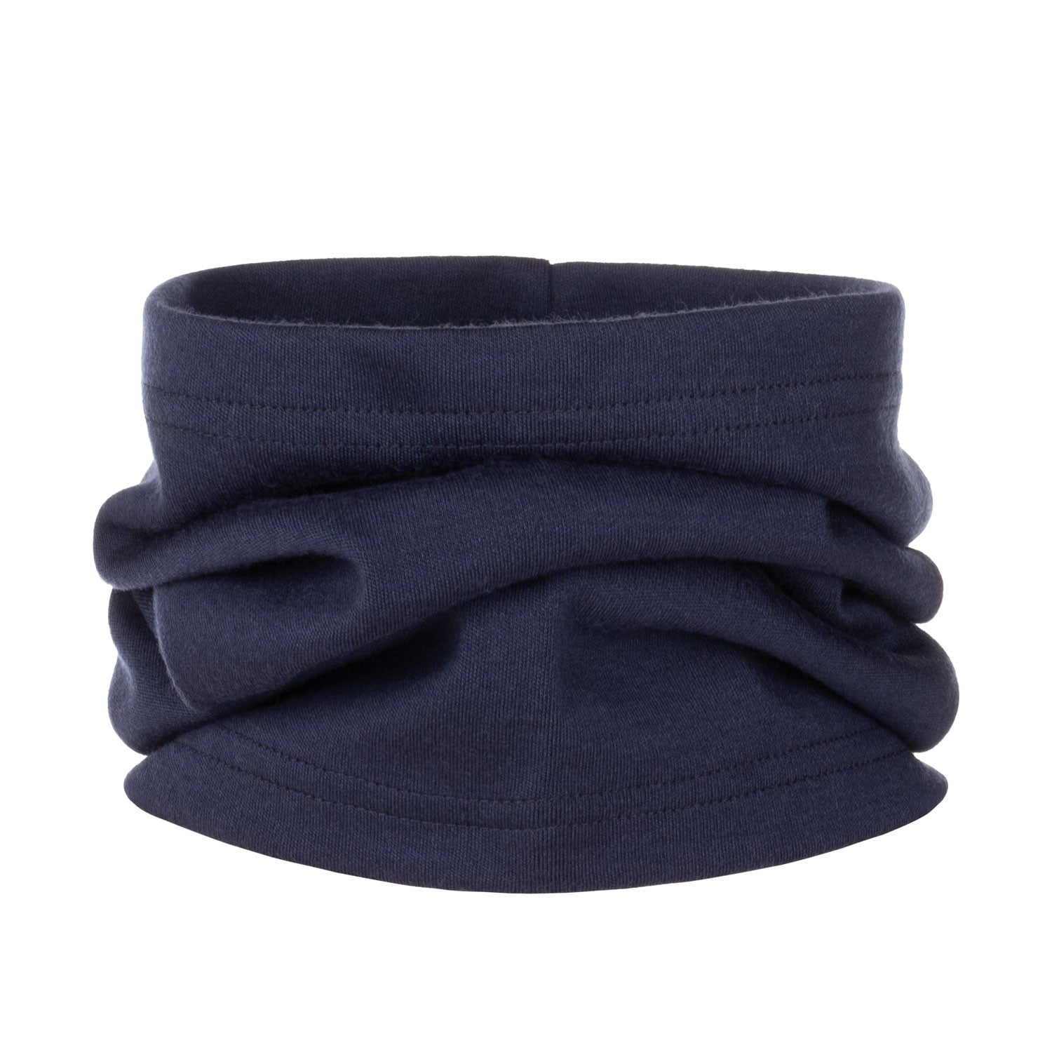 Dark Blue Single-Layer Merino Wool Tube Scarf