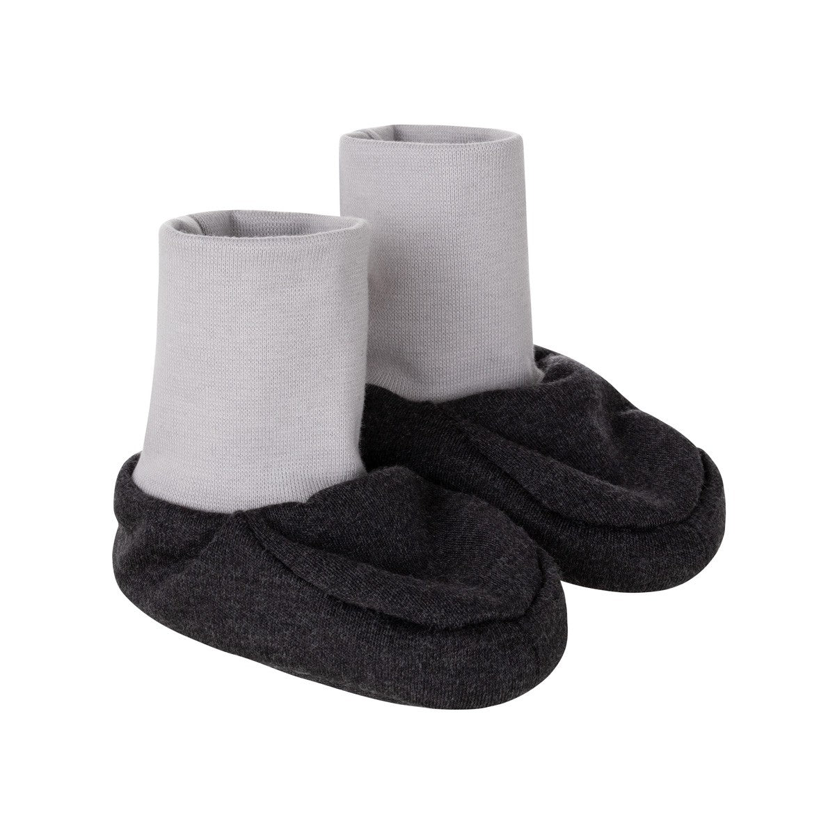 Dark Grey Lined Merino Wool Baby Booties