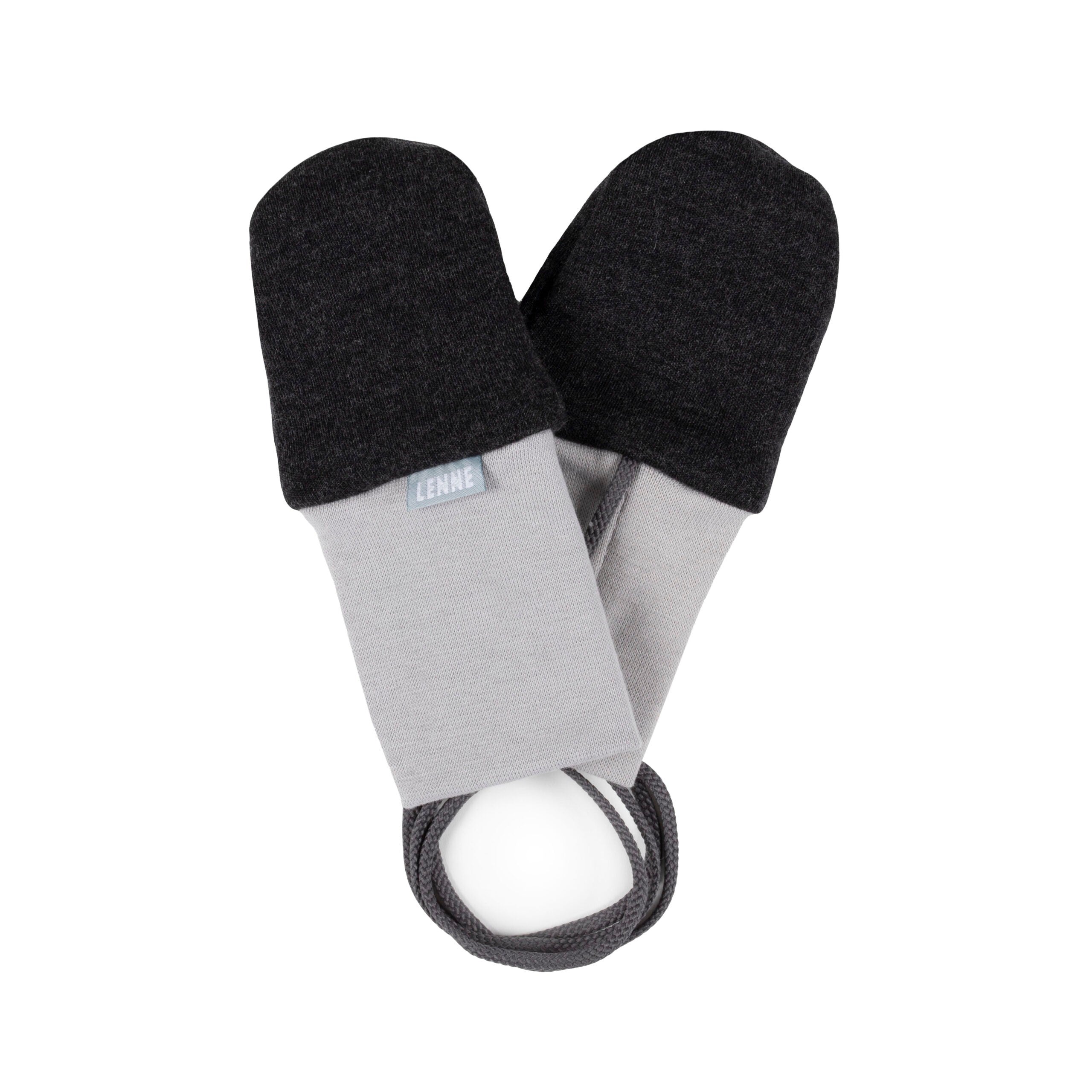 Dark Grey Merino Wool Baby Mittens