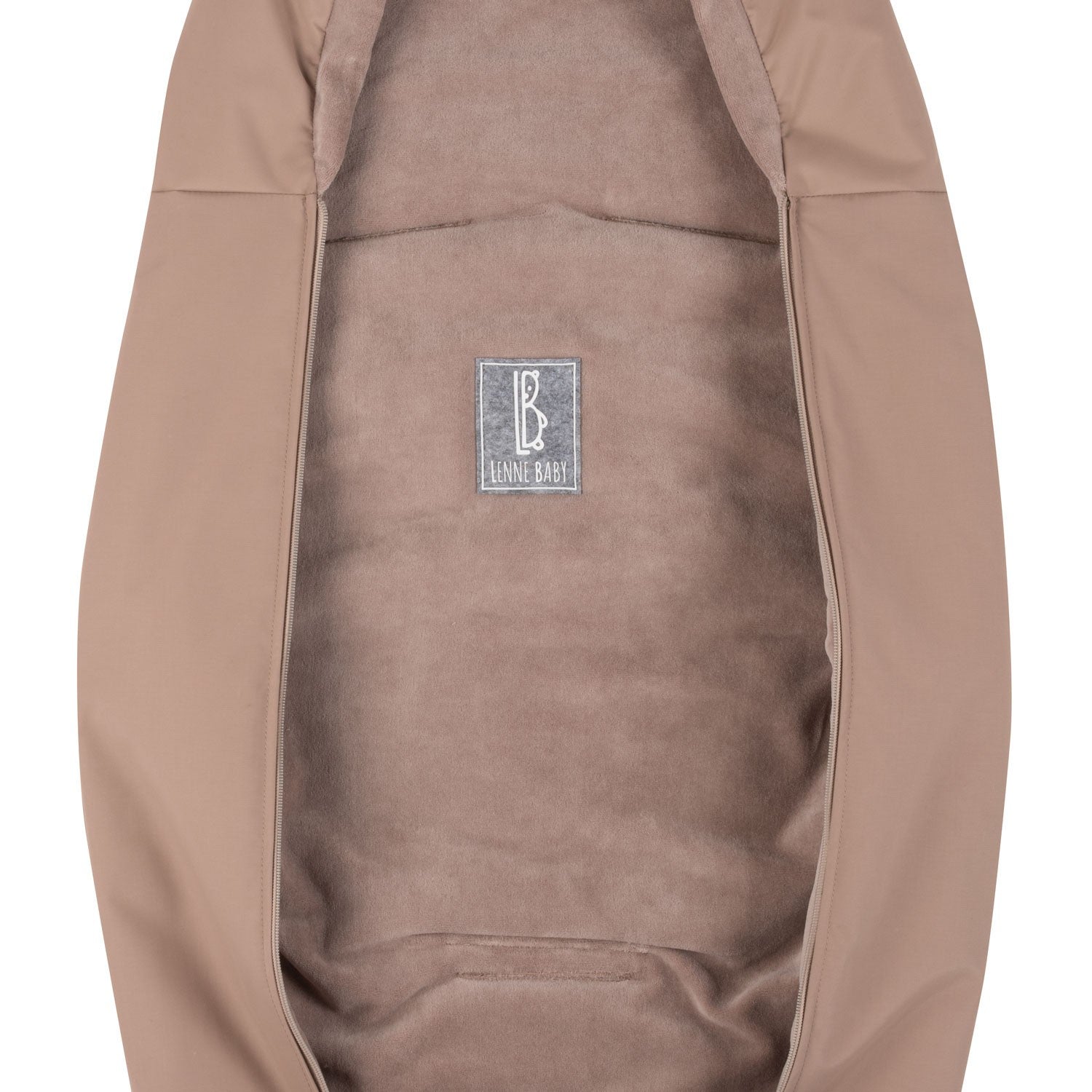 Down-Filled Baby Winter Footmuff – Brown / Beige, One Size