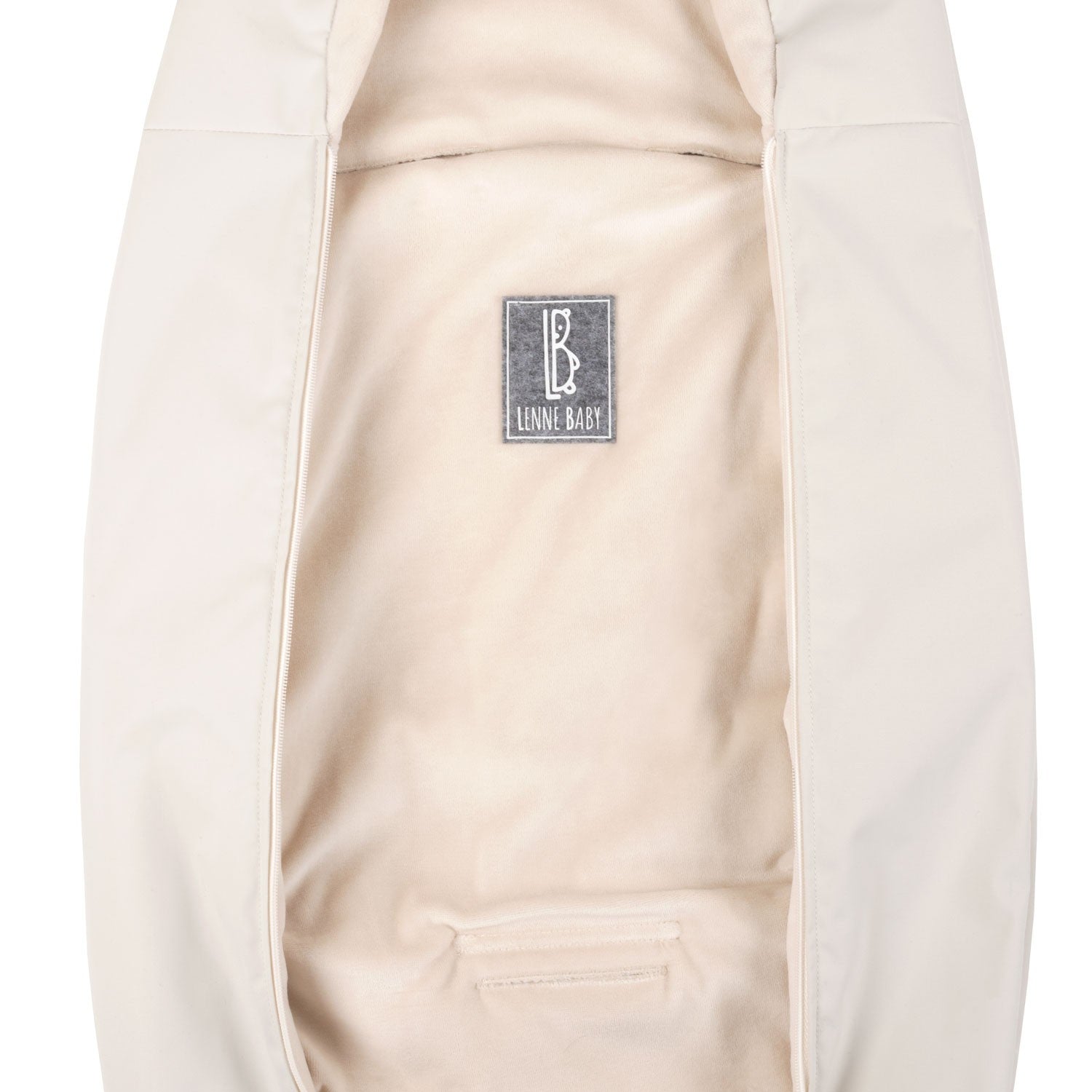Down-Filled Baby Winter Footmuff – White / Beige, One Size