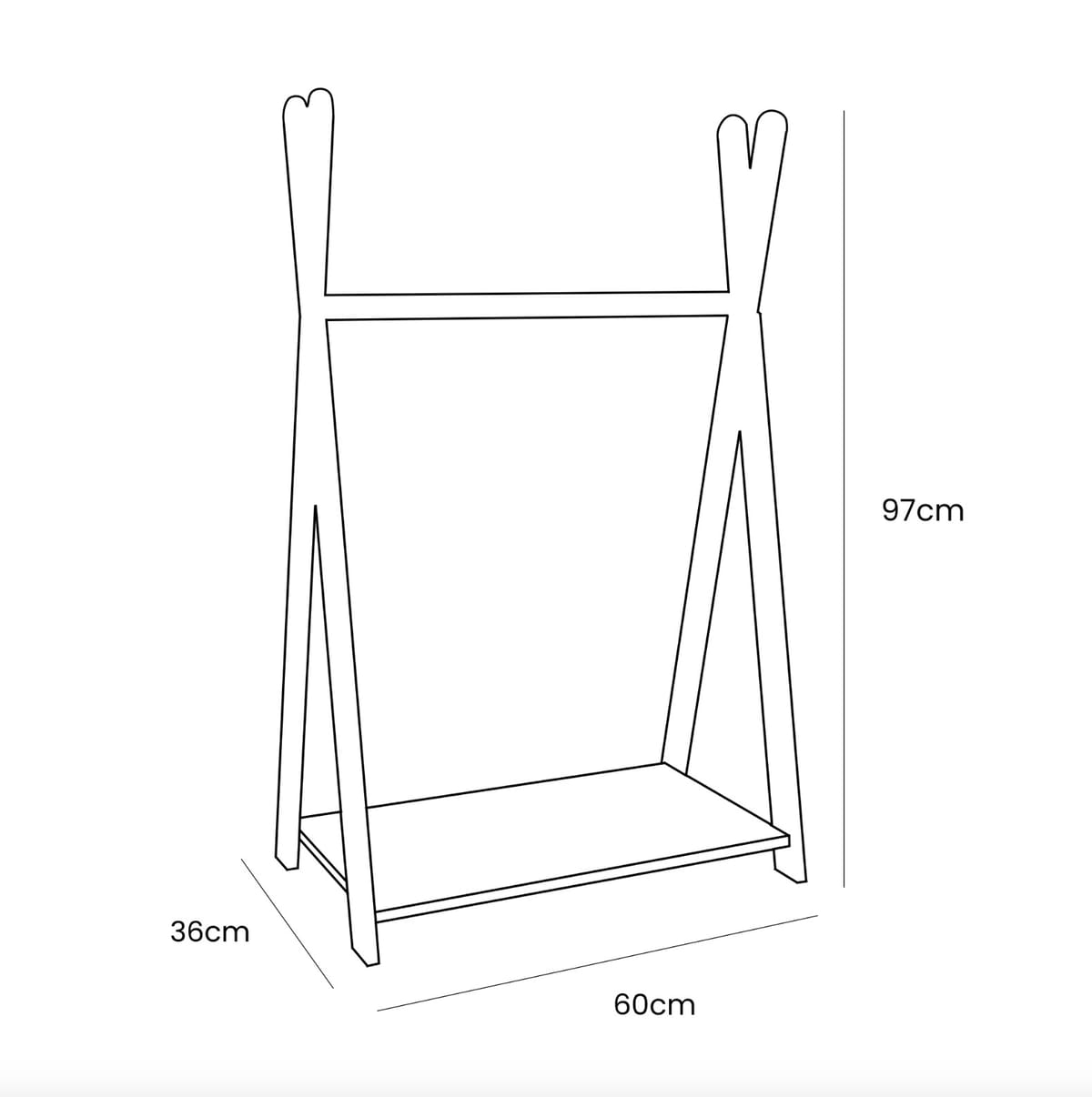 Riidestange lastele - 97cm