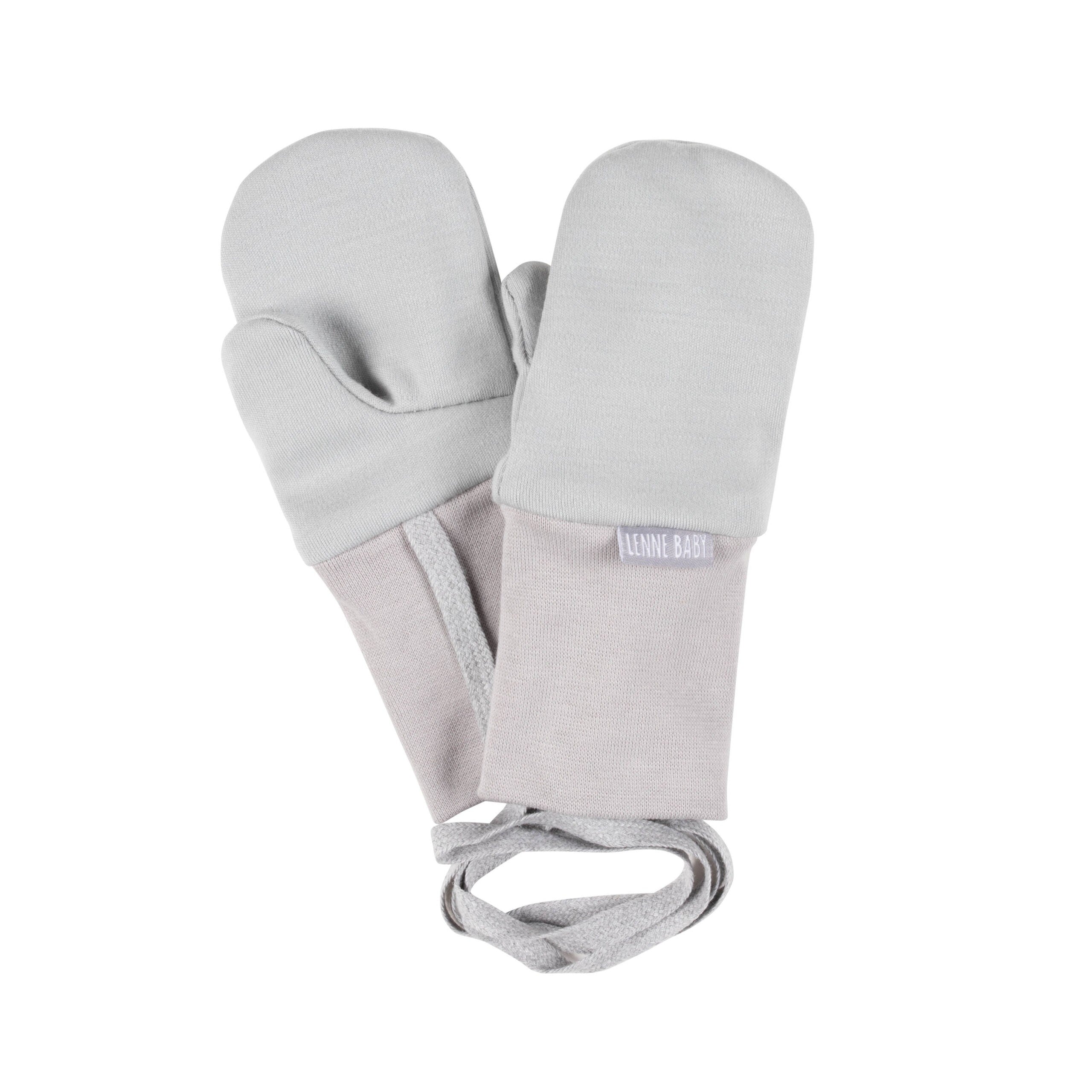 Grey Merino Wool Baby Mittens with Thumb