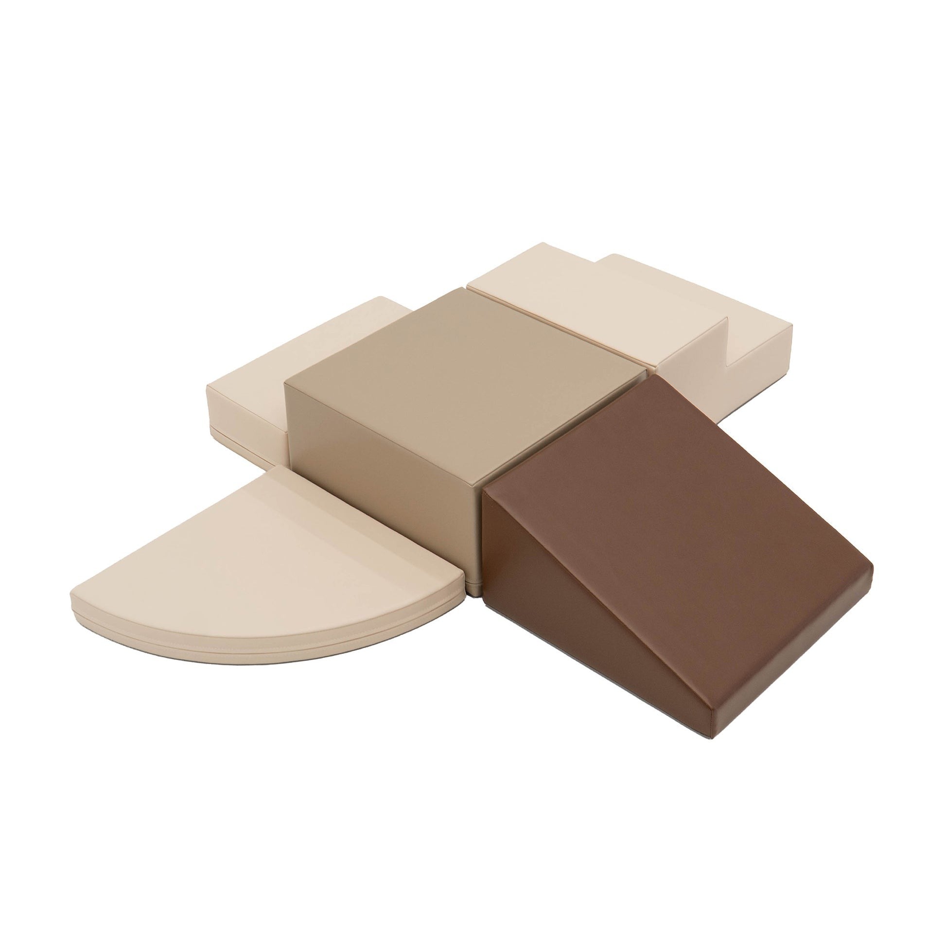 Soft Play 5 Foam Block Set - Chocolate Dune Corner Climber