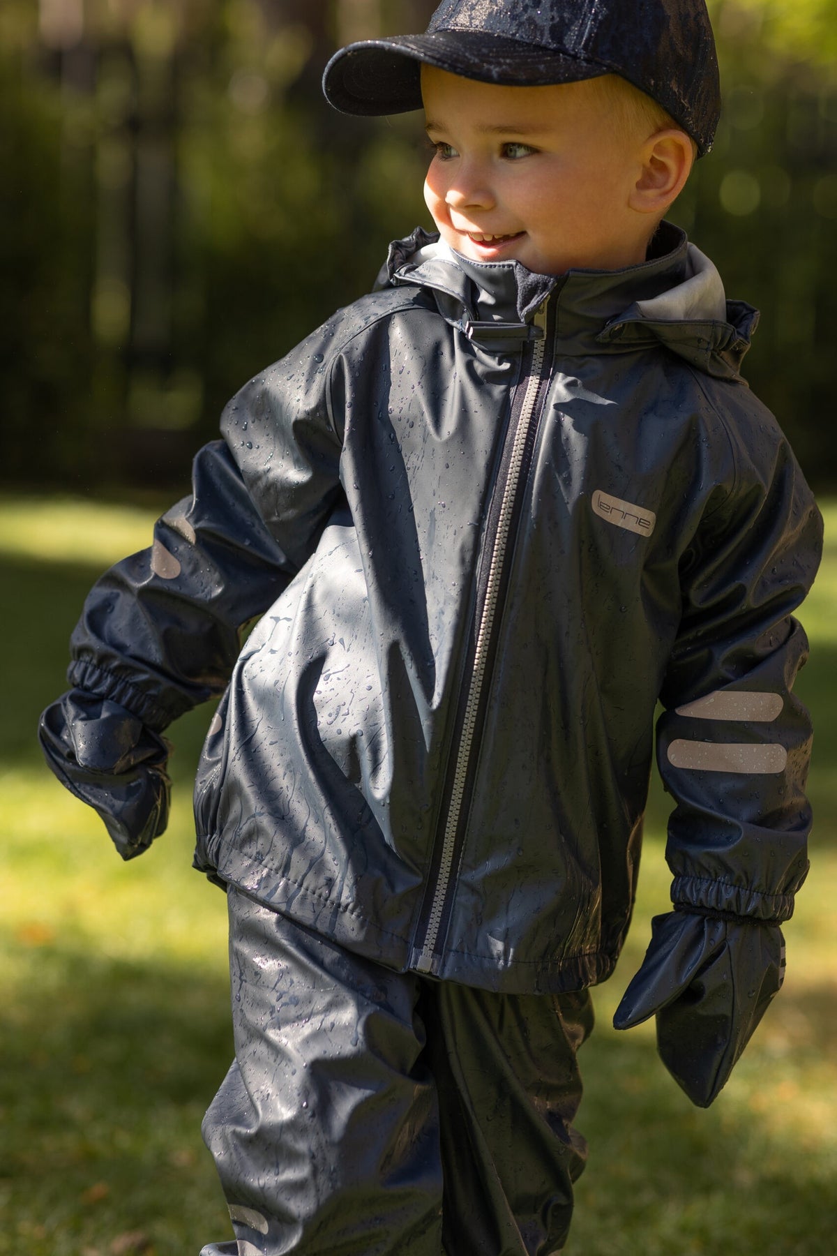 Kids’ Rain Jacket and Dungaree Set – Navy Blue