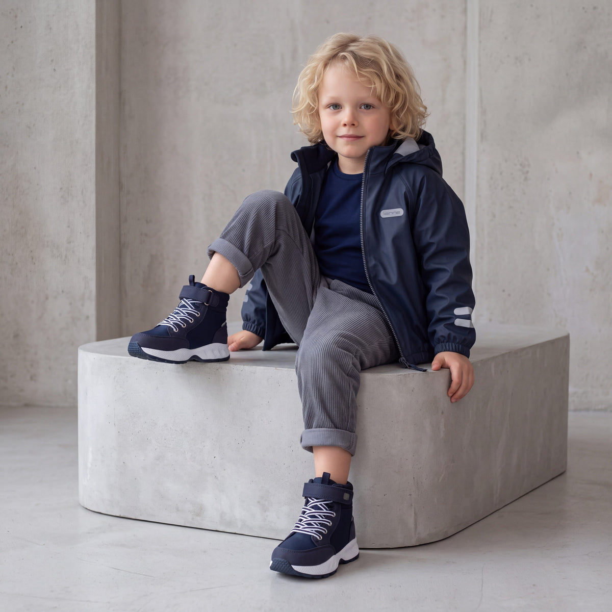 Kids’ Waterproof Rain Jacket – Navy Blue