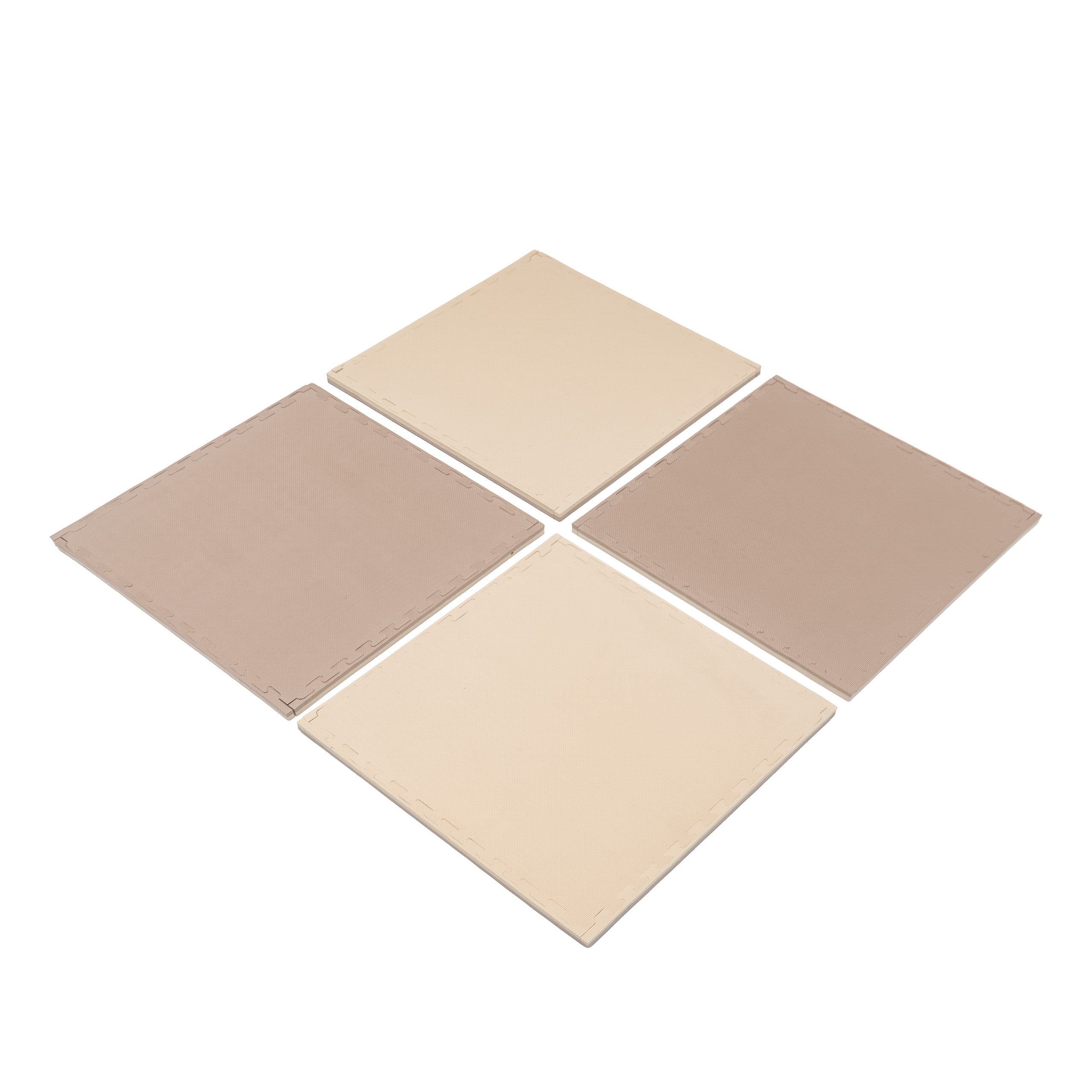 Large Foam Puzzle Mats - Beige / Dark Beige
