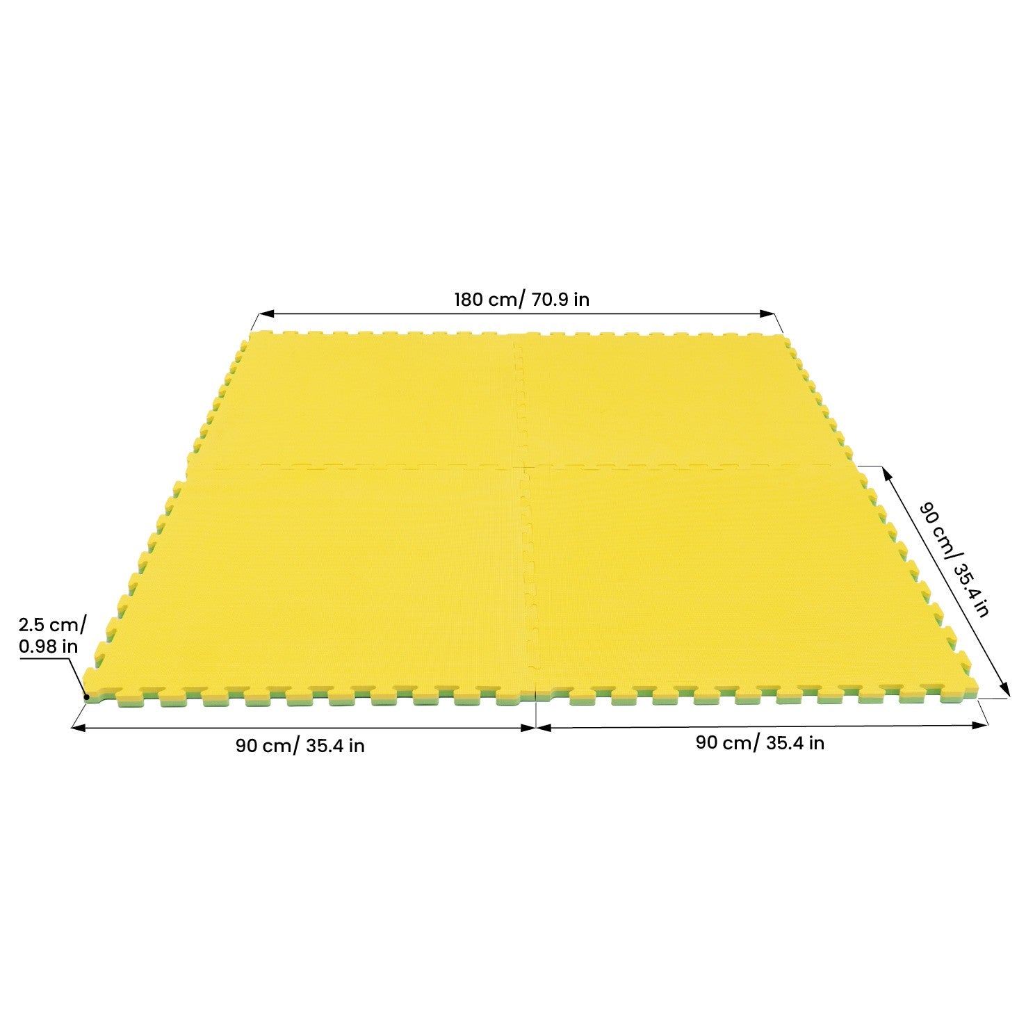 Large Foam Puzzle Mats - Spring Green / Yellow