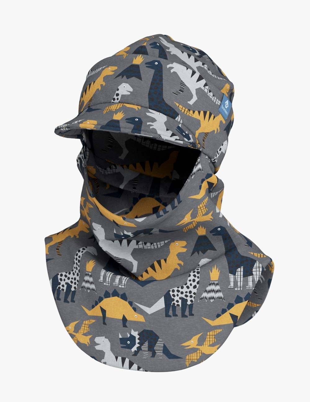 Peaked Spring-Fall Balaclava For Kids BENT - Dinosaurs