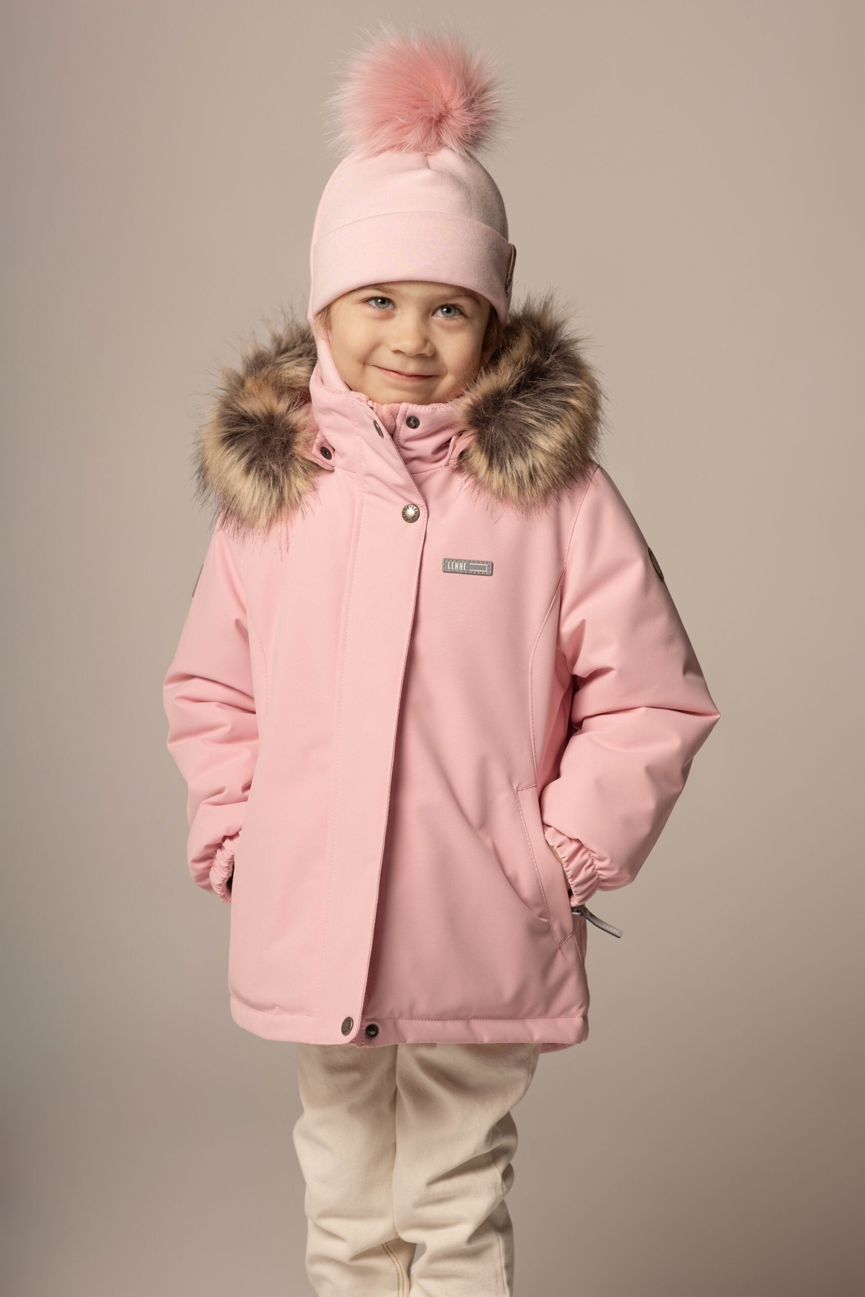 Pink Merino Wool Pom-Pom Balaclava