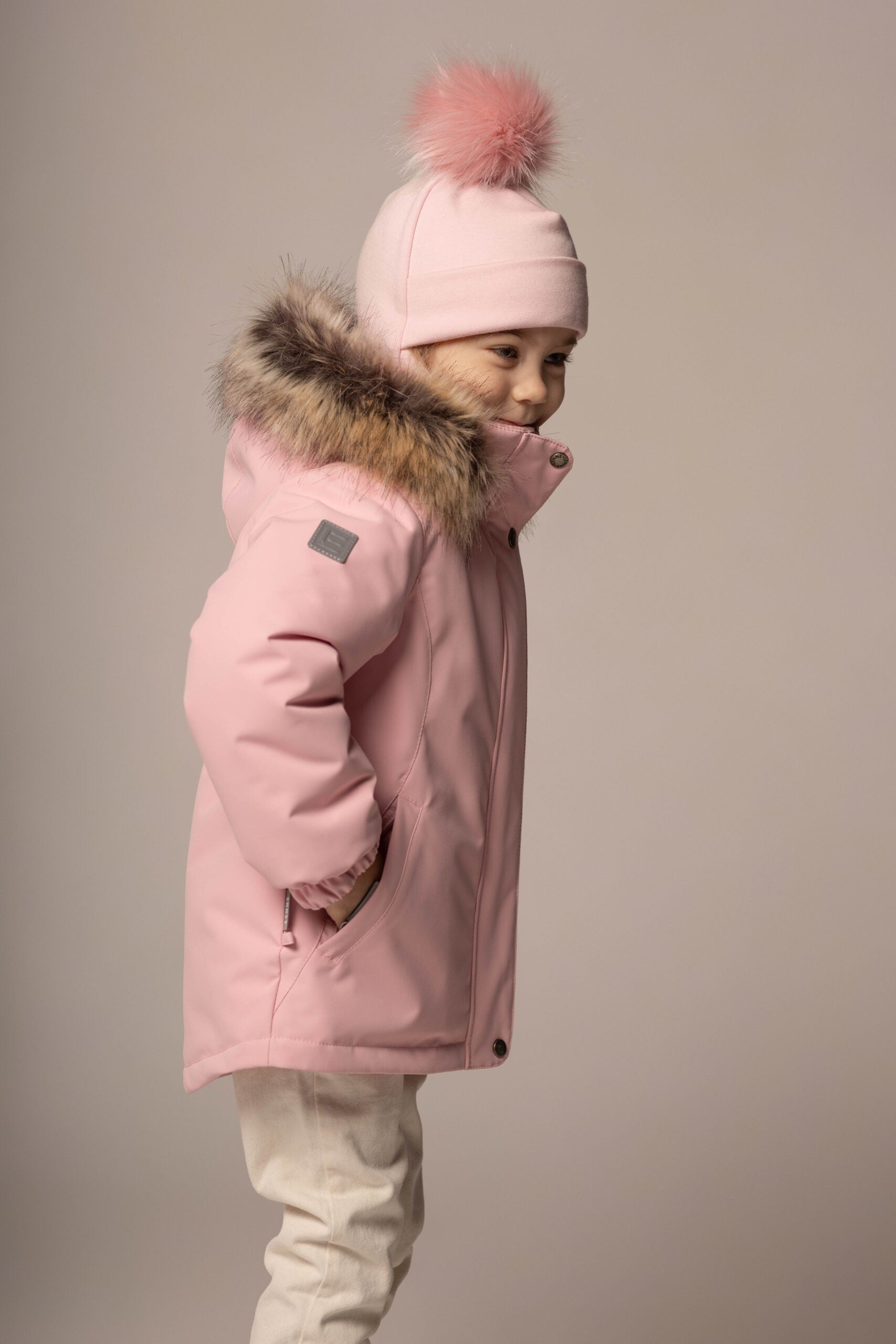 Pink Merino Wool Pom-Pom Balaclava