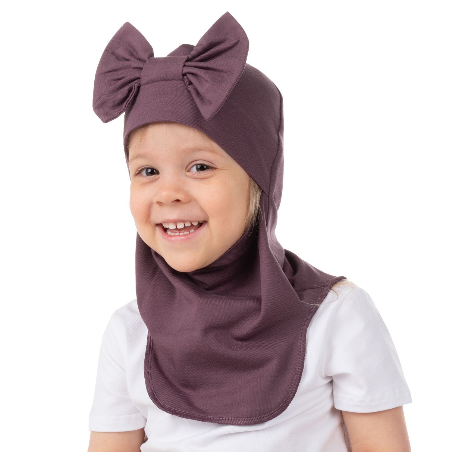 Lilac Cotton Balaclava with Bow